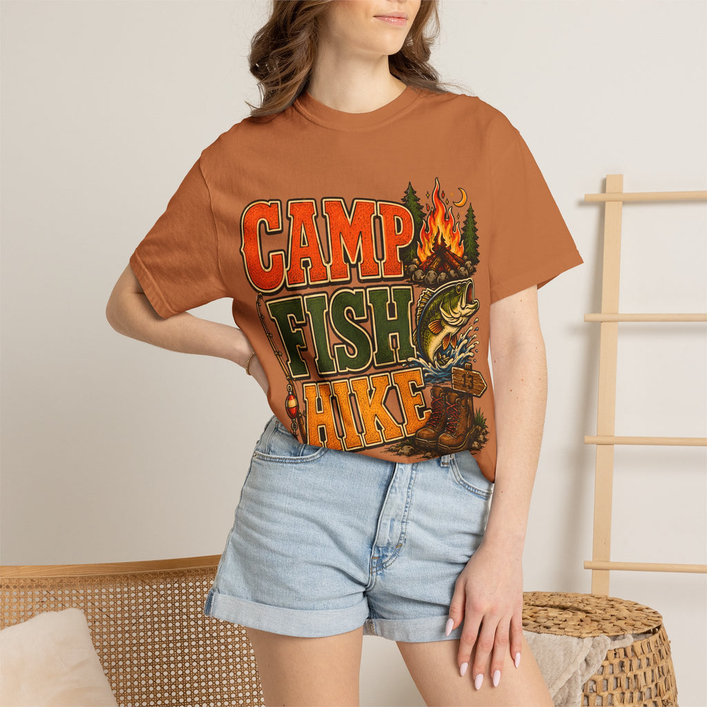Camp Fish Hike — Vintage Outdoor Camping and Fishing Tee