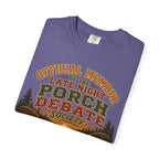 Late Night Porch Debate Society — Funny Lake Cabin Camping Tee