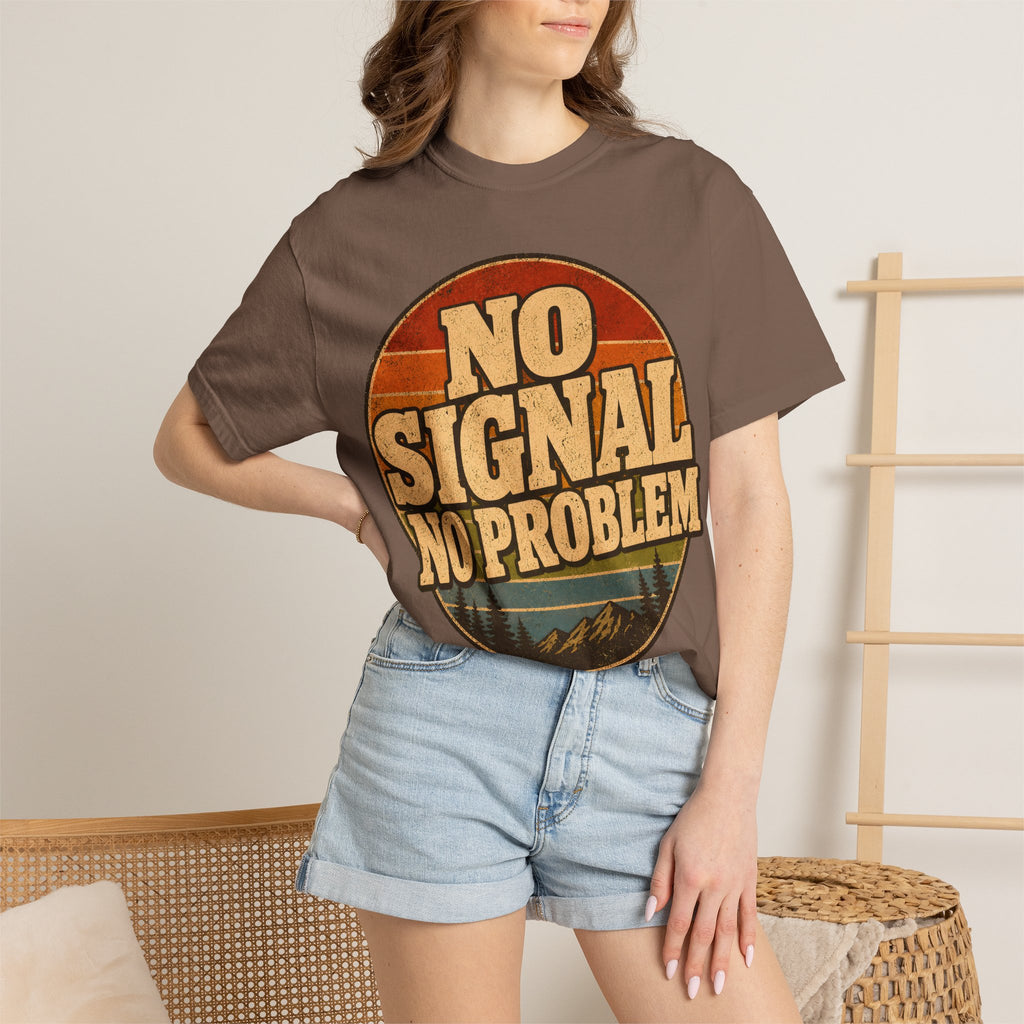 No Signal No Problem — Retro Outdoor Camping Tee