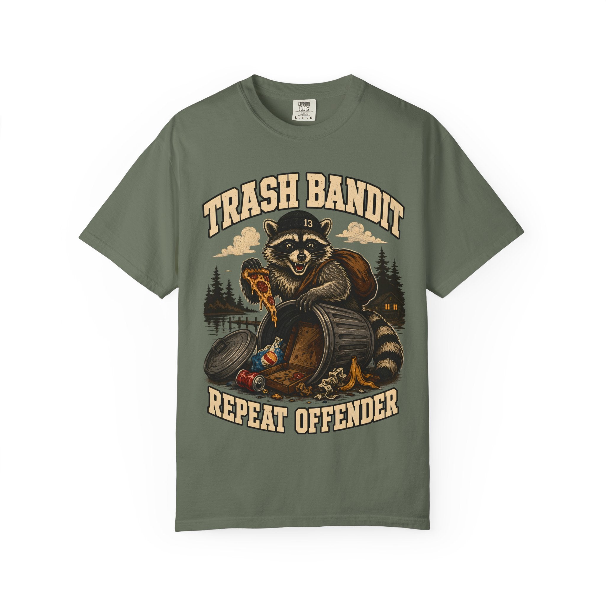 Trash Bandit Repeat Offender — Funny Raccoon Camping Tee