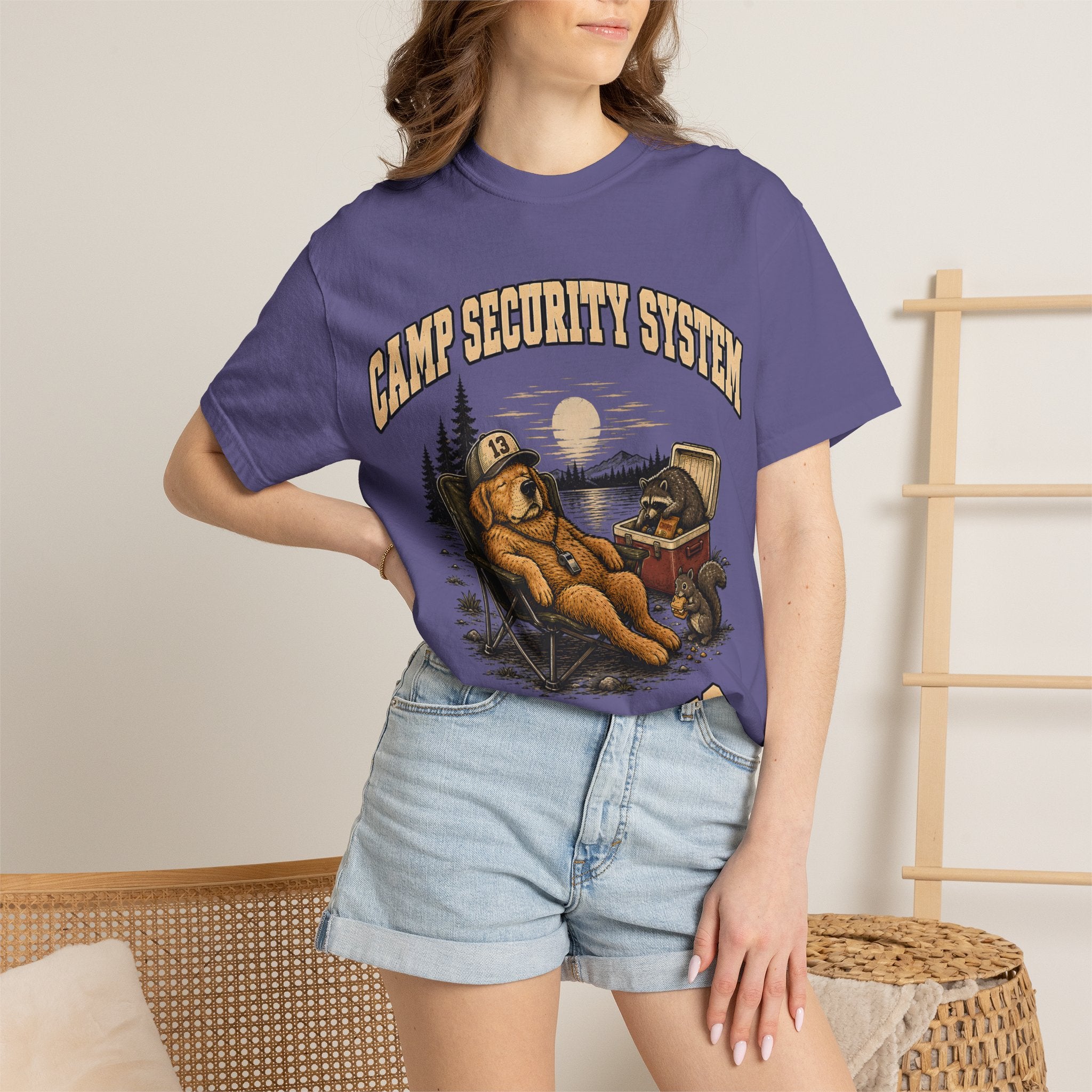 Camp Security System Napping — Funny Camping Dog Tee