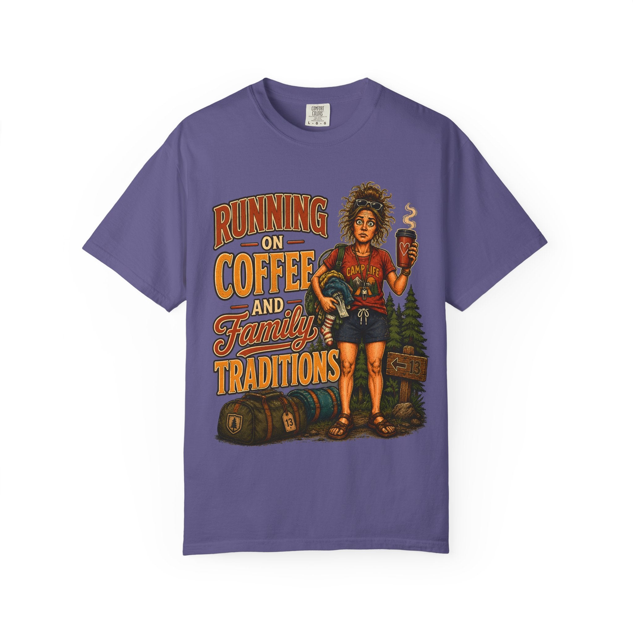 Running on Coffee and Family Traditions — Camping Humor Tee