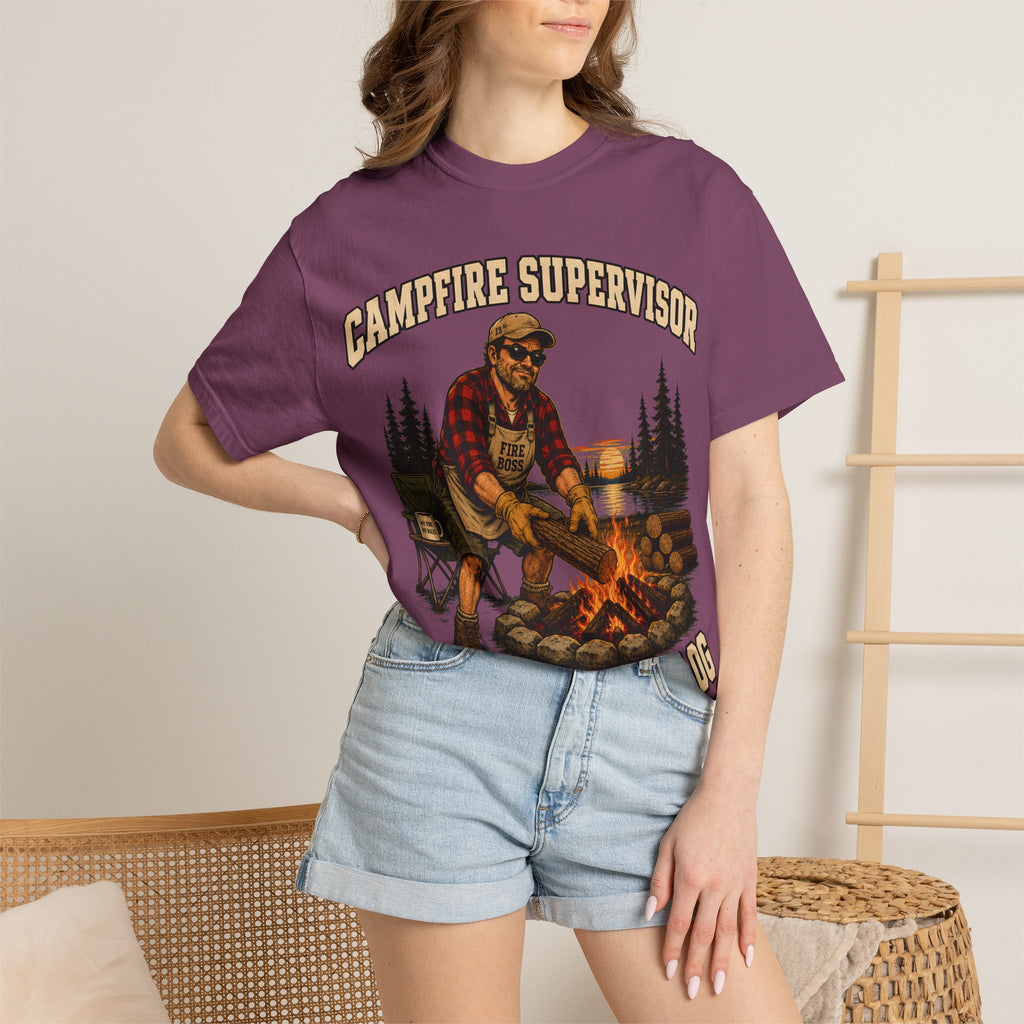 Campfire Supervisor Add Another Log — Funny Camping Dad Tee
