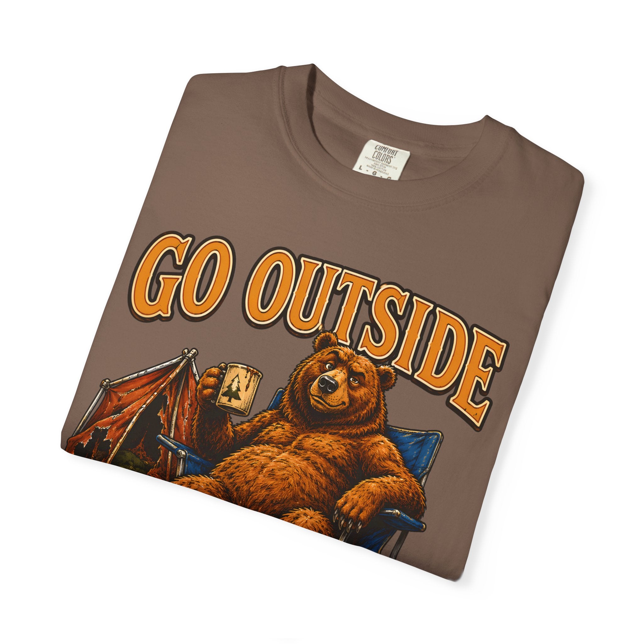 Go Outside Worst That Can Happen Is A Bear Attack Camp Tee