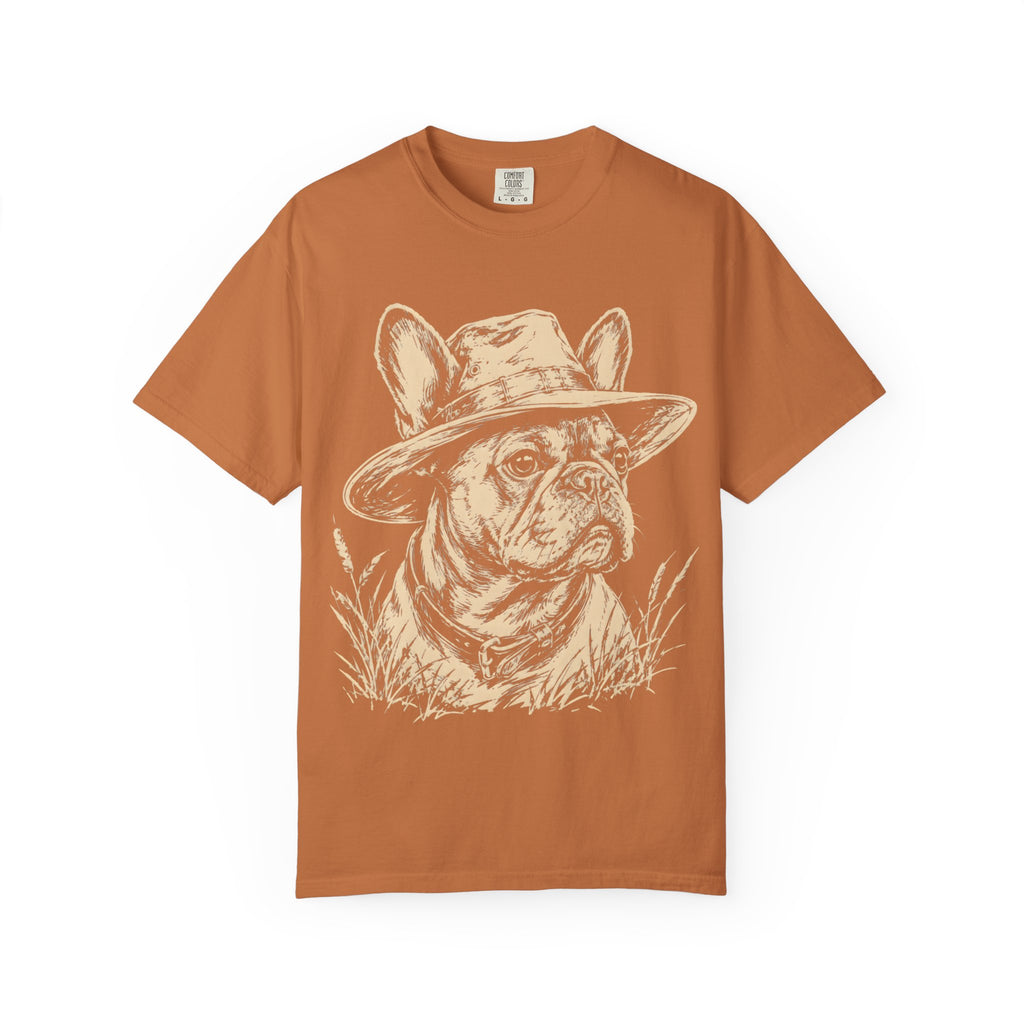 French Bulldog in a Hat — Vintage Sketch Dog Tee