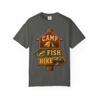 Camp Fish Hike — Vintage Trailhead Sign Outdoor Tee