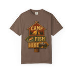 Camp Fish Hike — Vintage Trailhead Sign Outdoor Tee