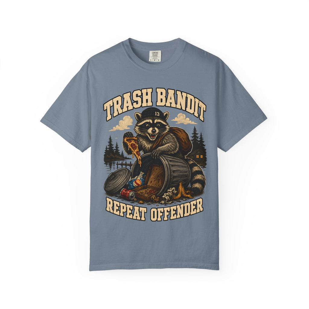 Trash Bandit Repeat Offender — Funny Raccoon Camping Tee