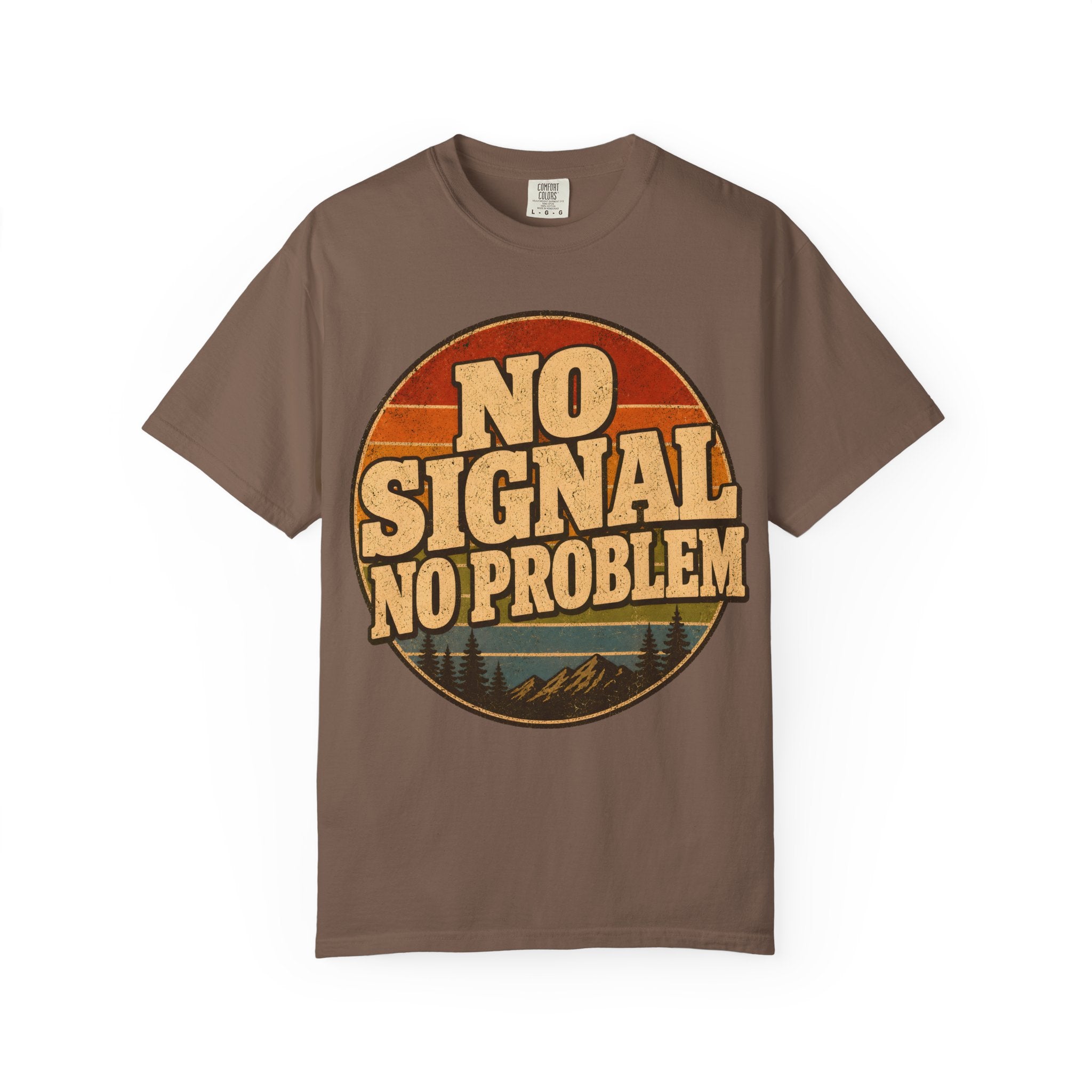 No Signal No Problem — Retro Outdoor Camping Tee