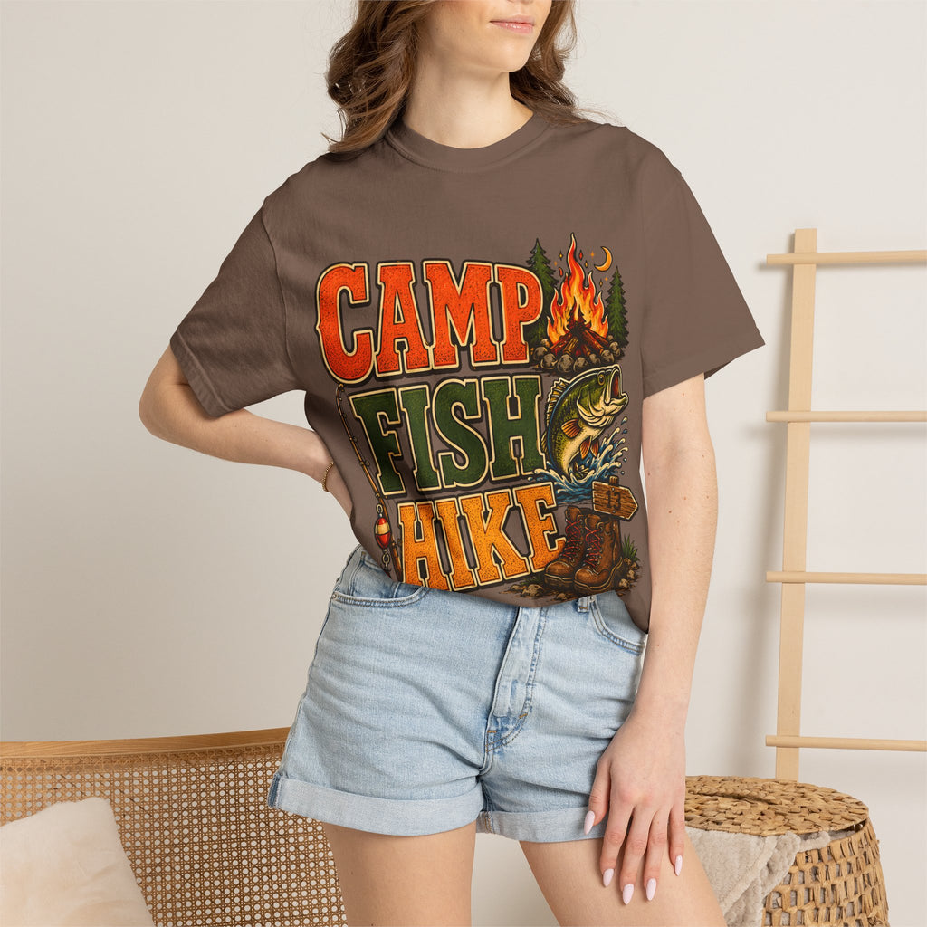 Camp Fish Hike — Vintage Outdoor Camping and Fishing Tee