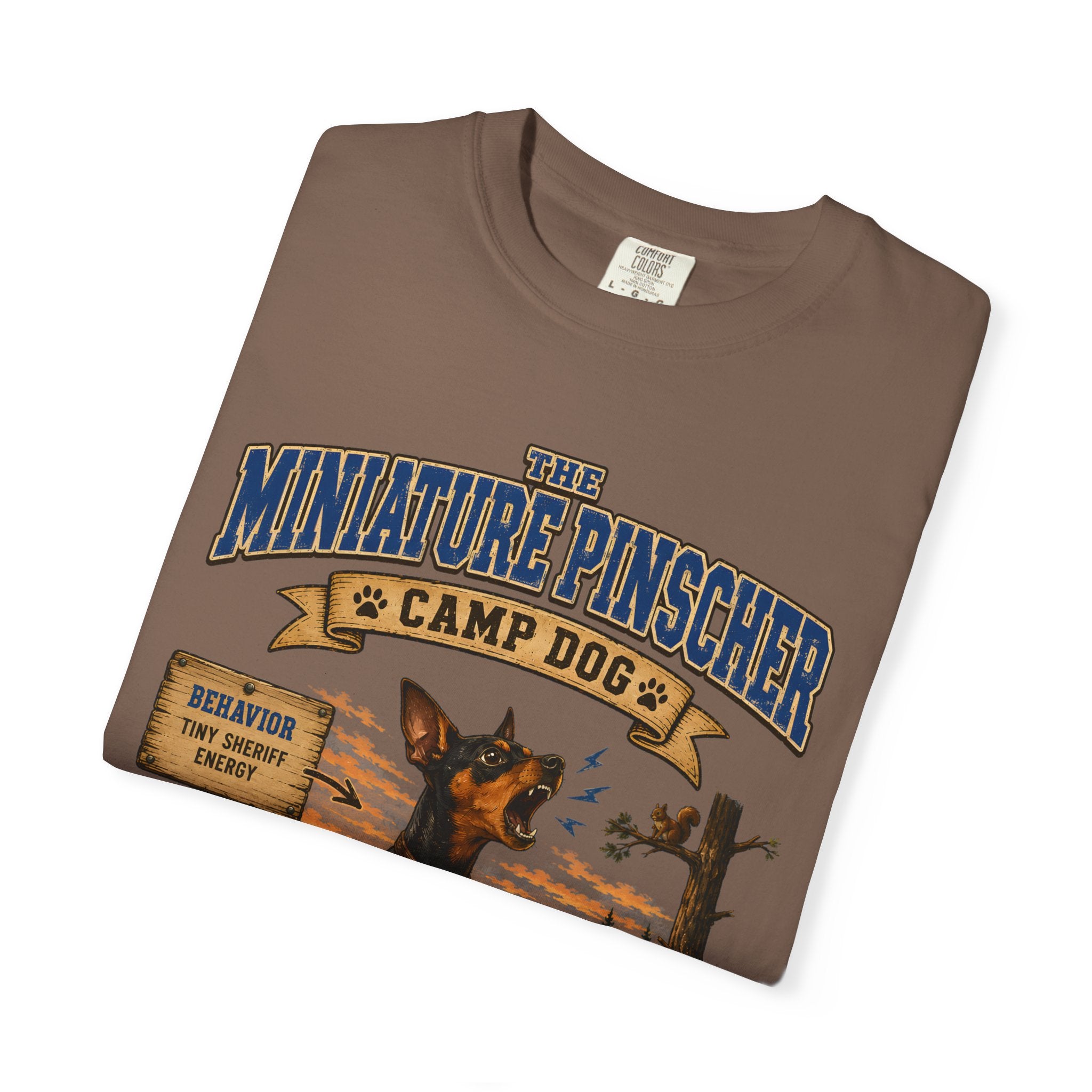 Miniature Pinscher Camp Dog - Tiny Sheriff Energy Tee