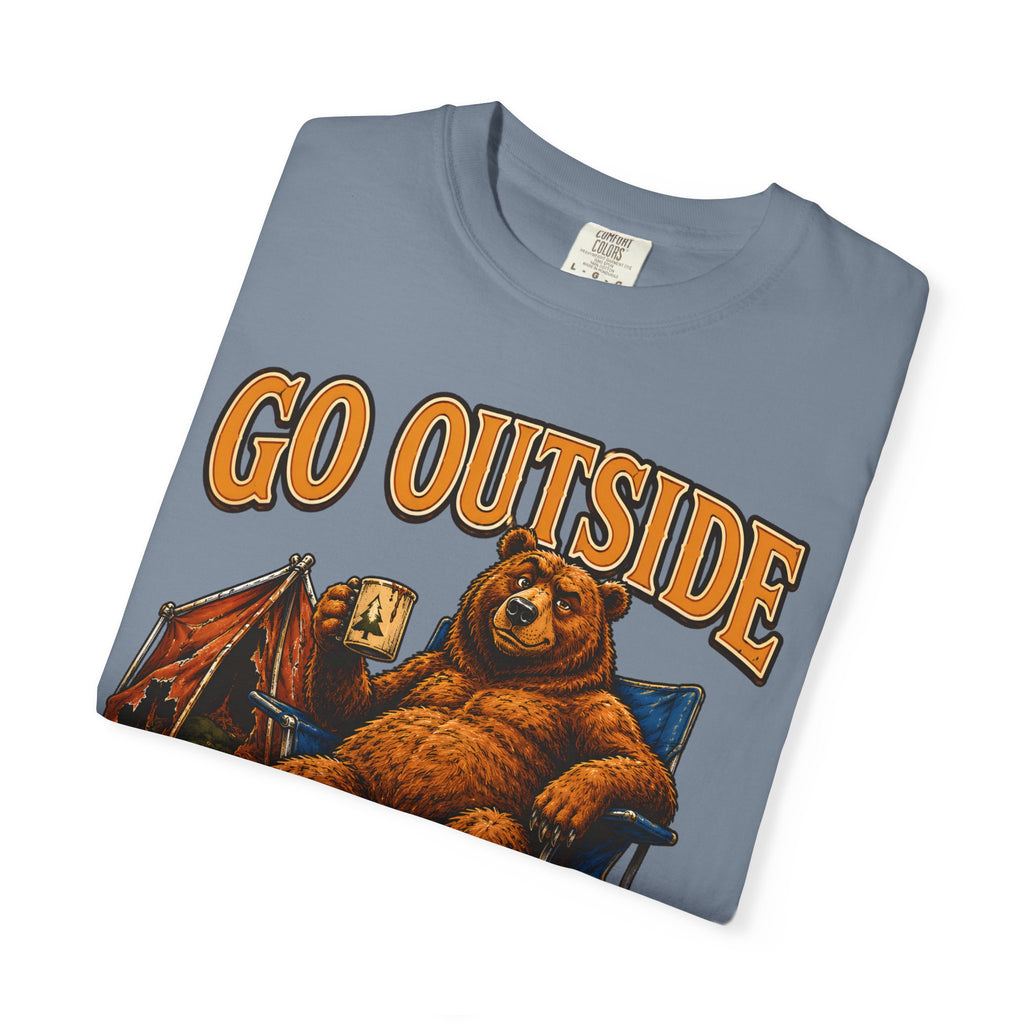 Go Outside Worst That Can Happen Is A Bear Attack Camp Tee