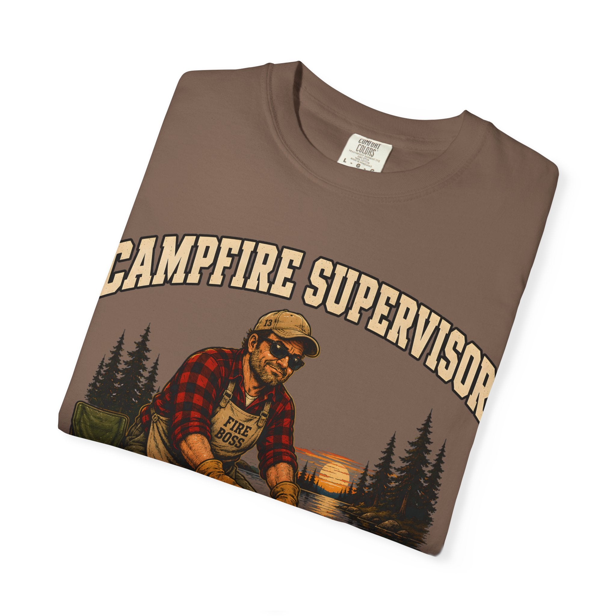 Campfire Supervisor Add Another Log — Funny Camping Dad Tee