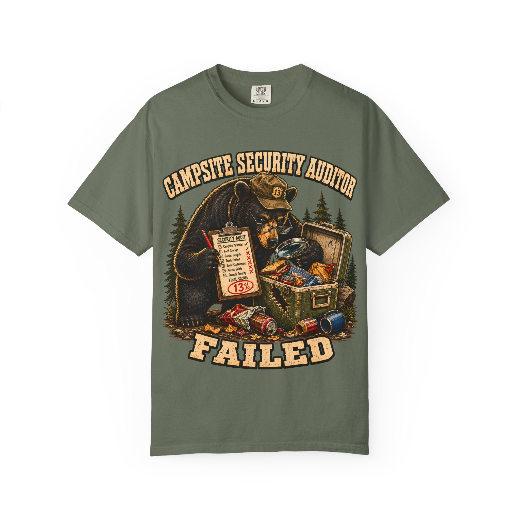 Campsite Security Auditor Failed — Funny Bear Camping Tee