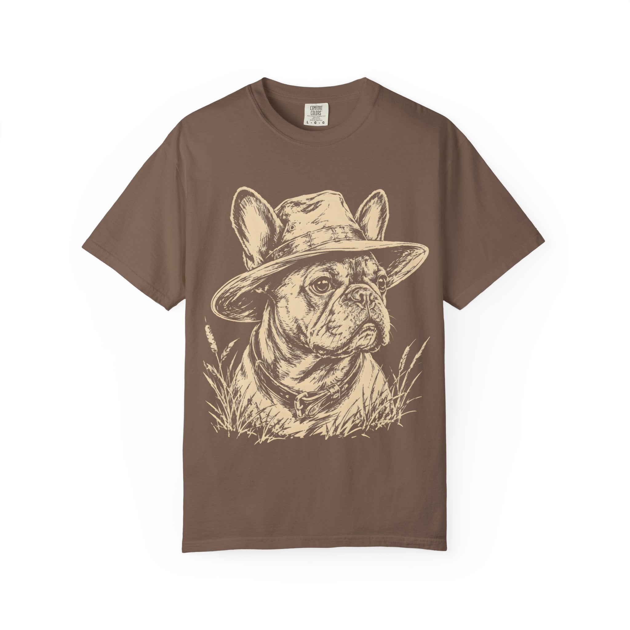French Bulldog in a Hat — Vintage Sketch Dog Tee