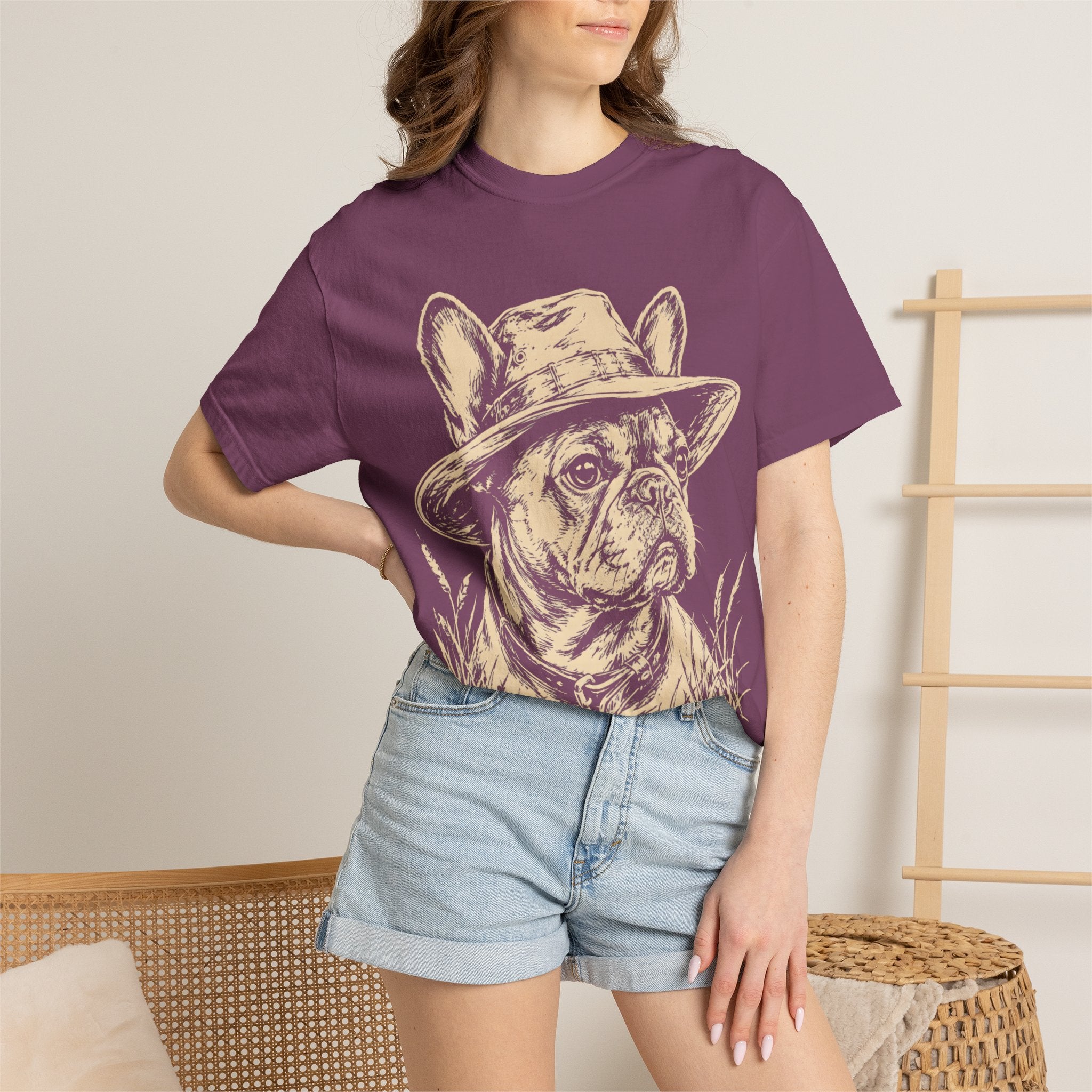 French Bulldog in a Hat — Vintage Sketch Dog Tee