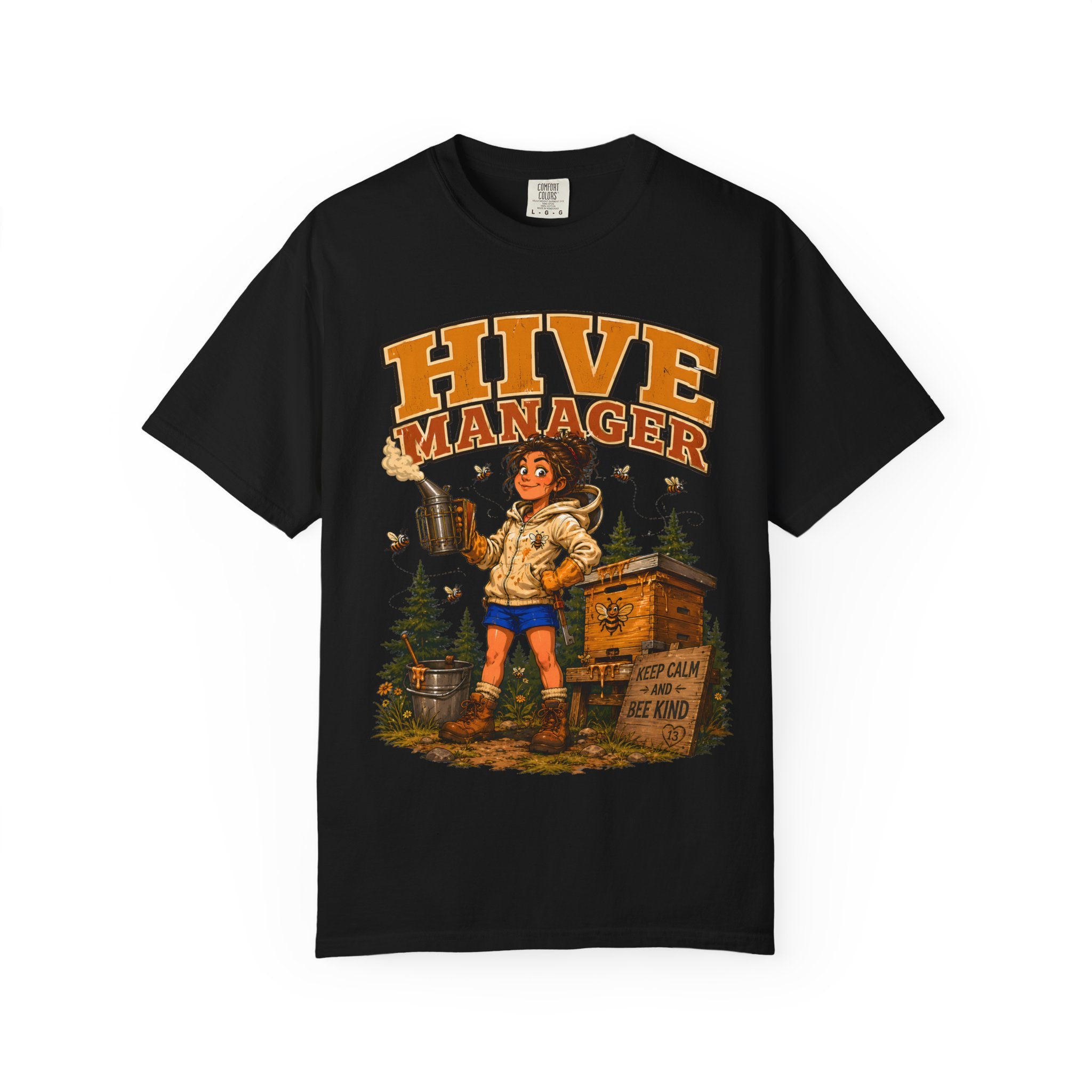 Hive Manager Funny Beekeeping Shirt — Keep Calm and Bee Kind Tee