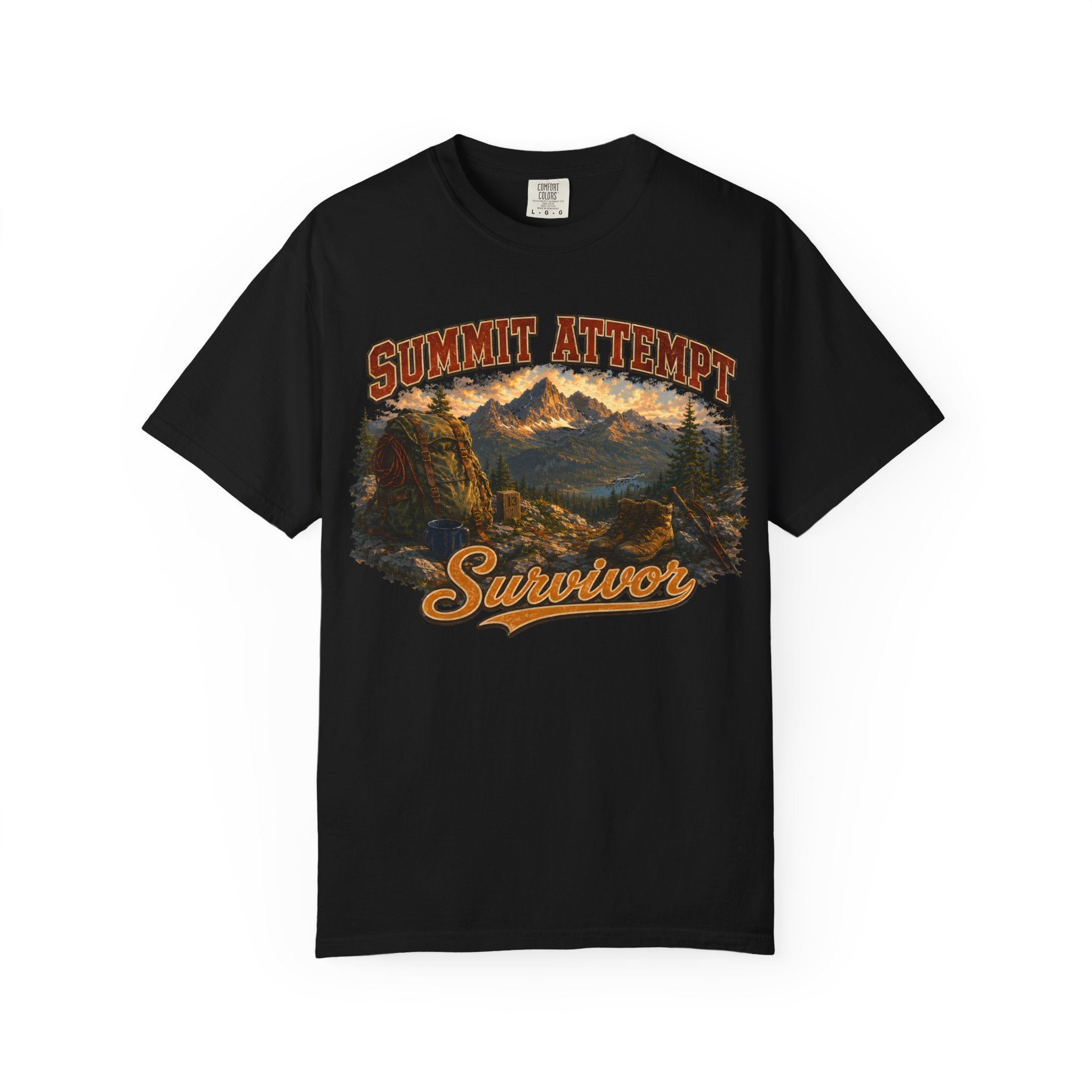 Summit Attempt Survivor Mostly Voluntary — Funny Hiking Tee