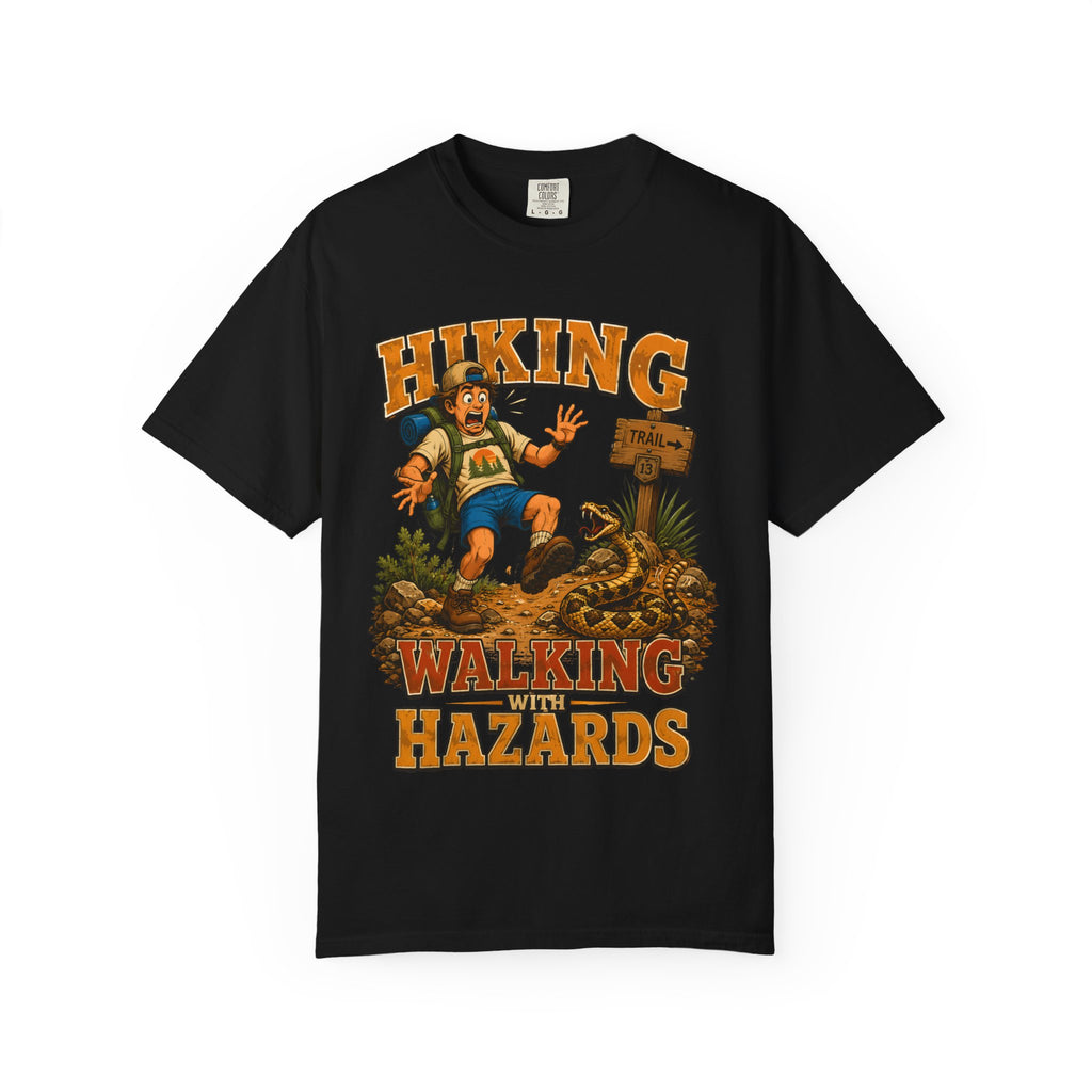 Hiking Walking With Hazards — Funny Rattlesnake Trail Tee