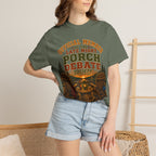Late Night Porch Debate Society — Funny Lake Cabin Camping Tee