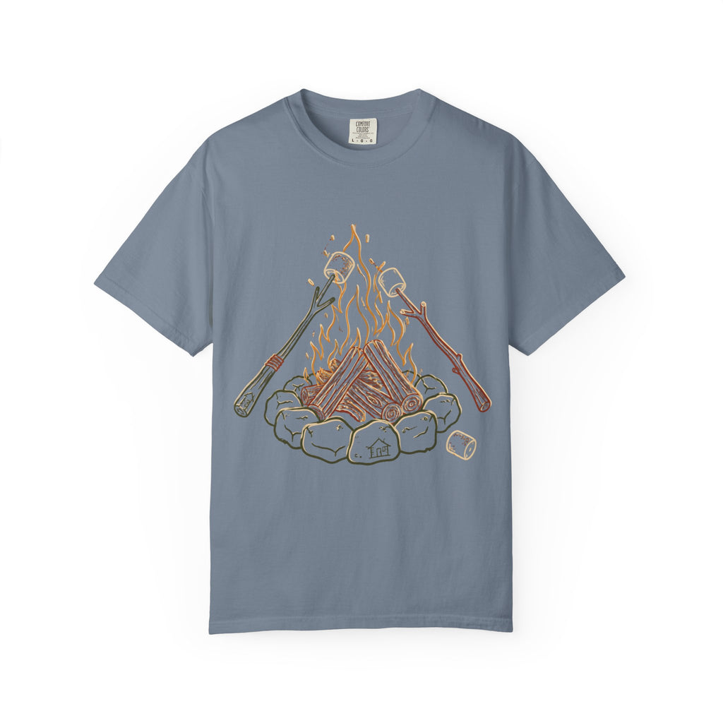 Roasing Marshmallows Line Art T-Shirt
