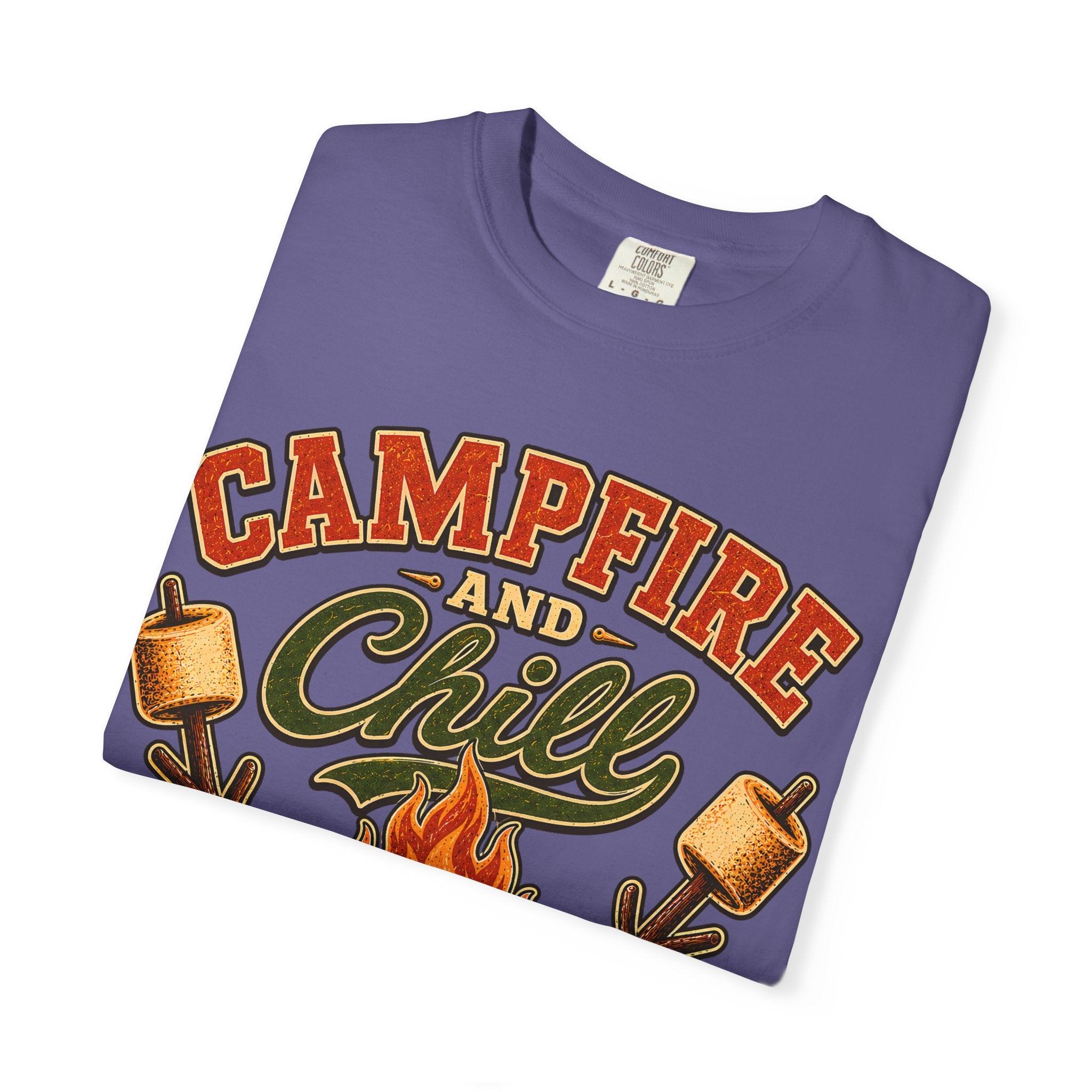 Campfire and Chill — Vintage Camping Marshmallow Humor Tee