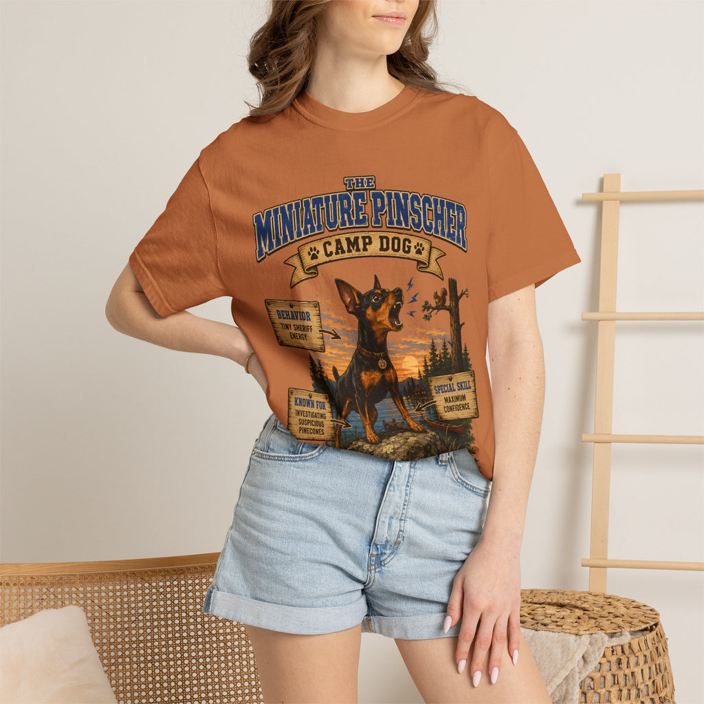 Miniature Pinscher Camp Dog - Tiny Sheriff Energy Tee