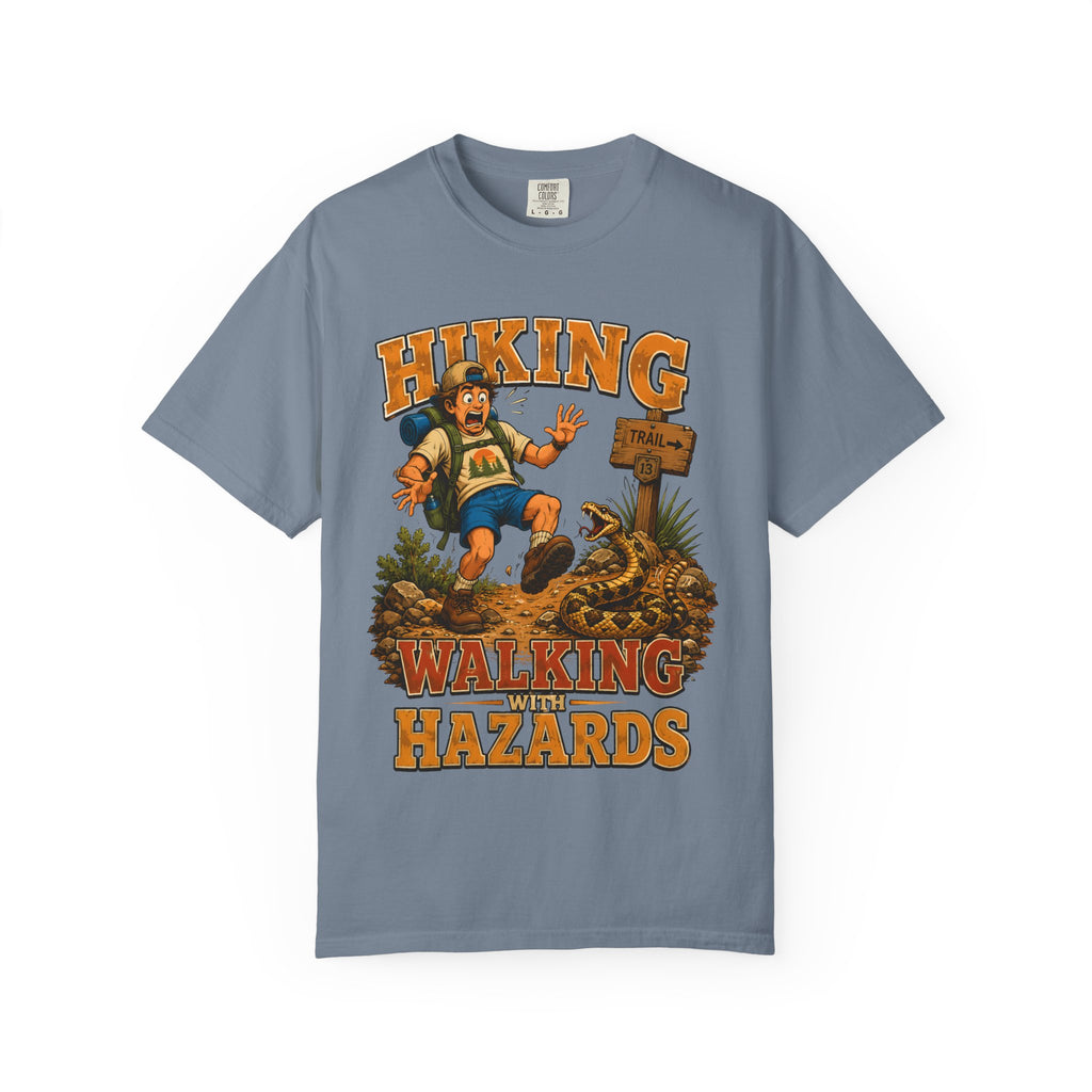Hiking Walking With Hazards — Funny Rattlesnake Trail Tee