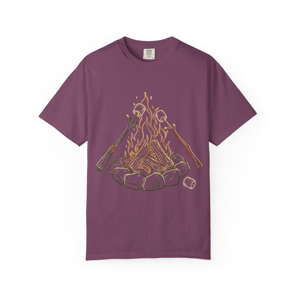 Roasing Marshmallows Line Art T-Shirt
