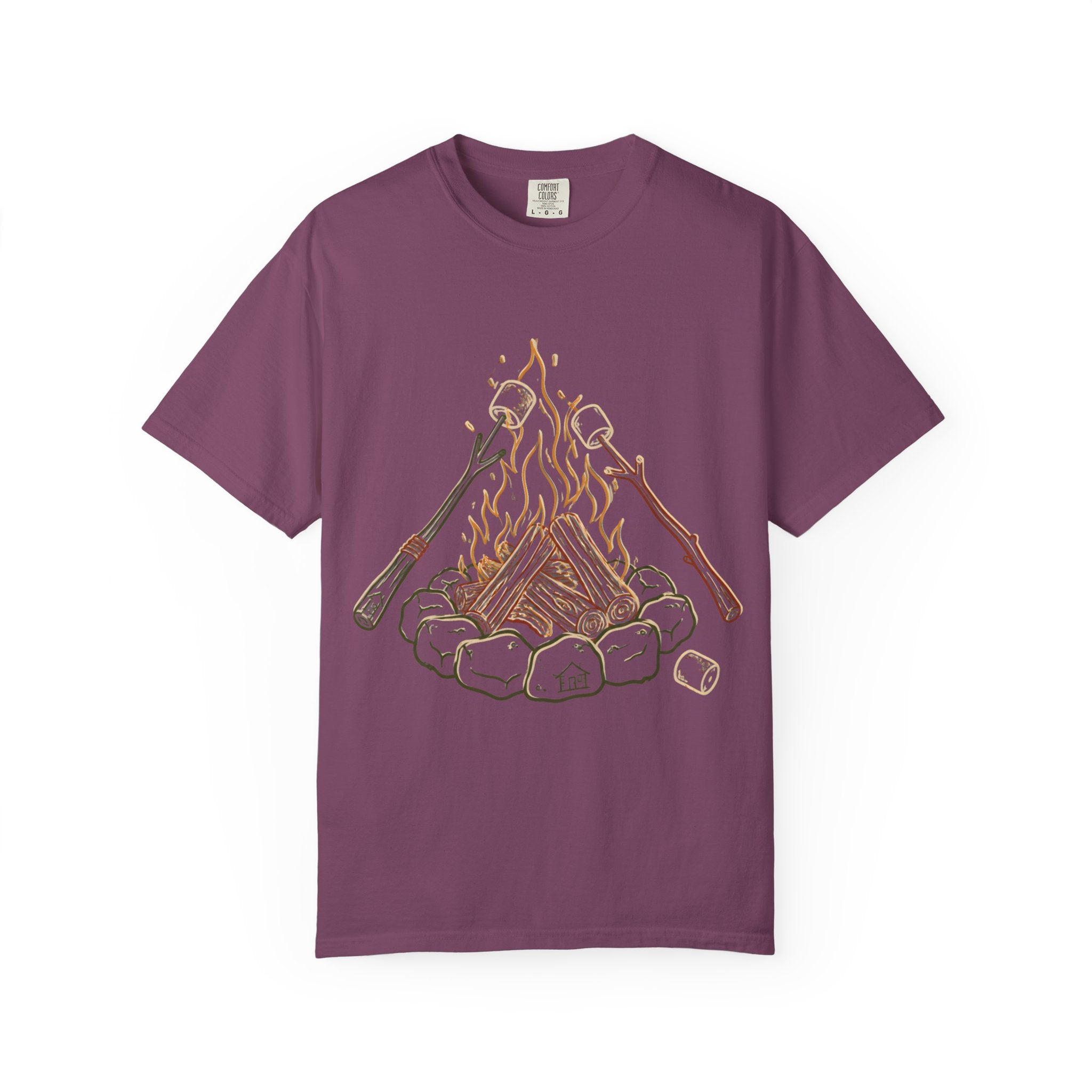 Roasing Marshmallows Line Art T-Shirt