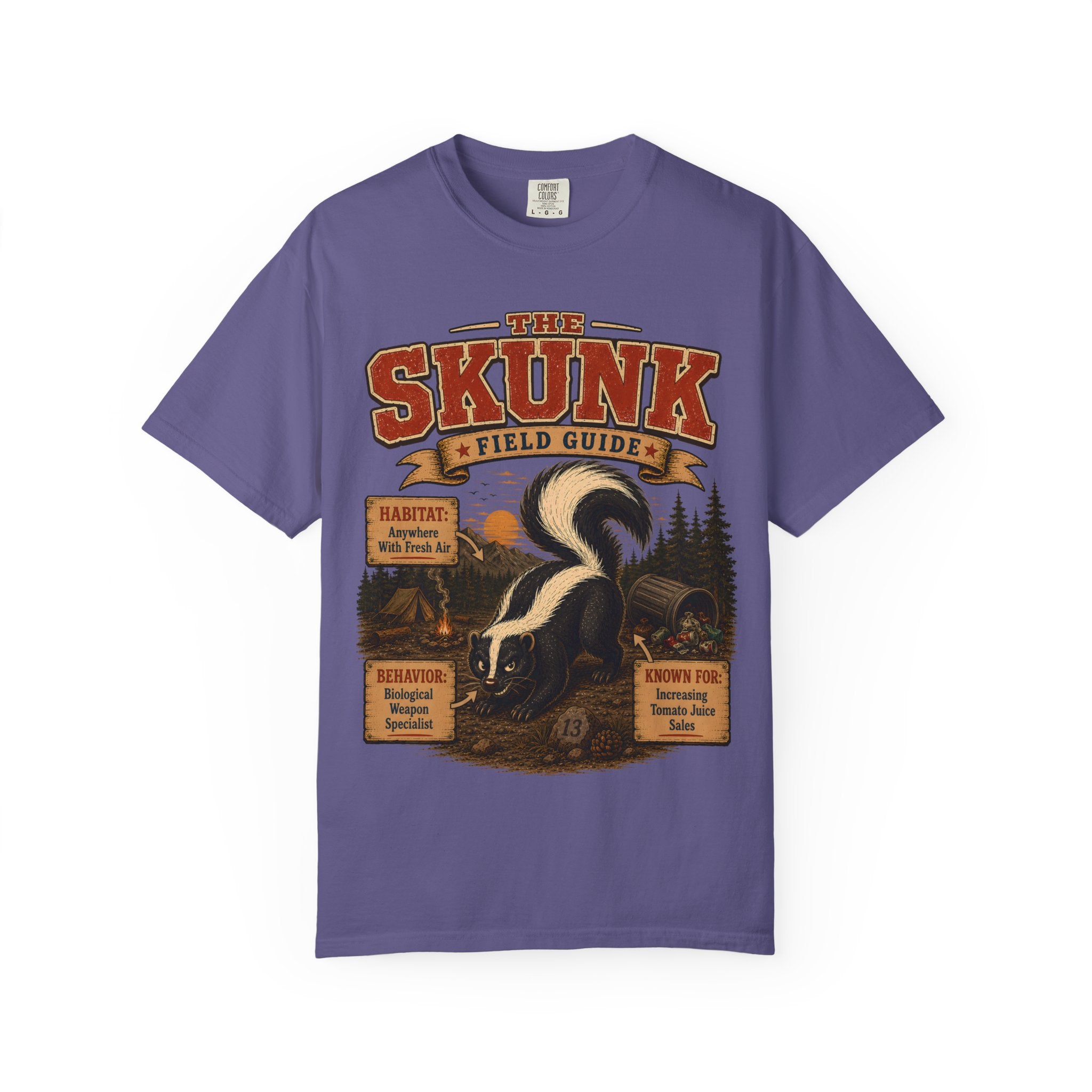 Skunk Field Guide - Biological Weapon Specialist Camping Tee