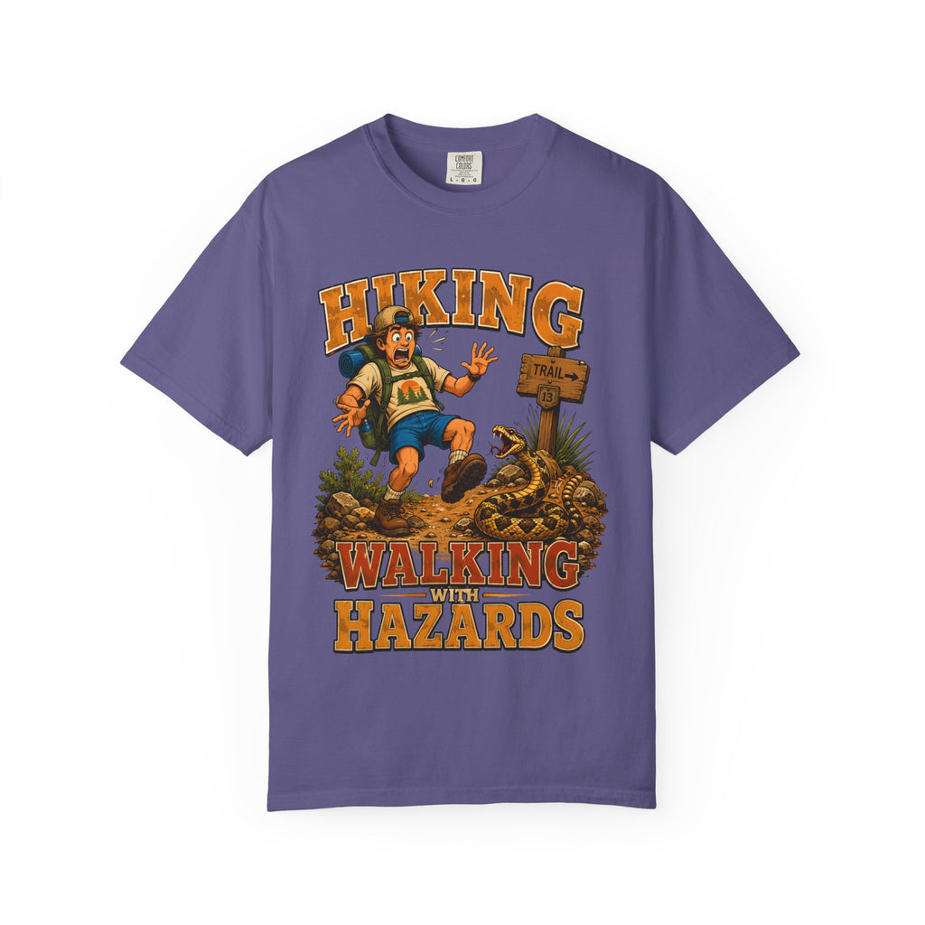 Hiking Walking With Hazards — Funny Rattlesnake Trail Tee