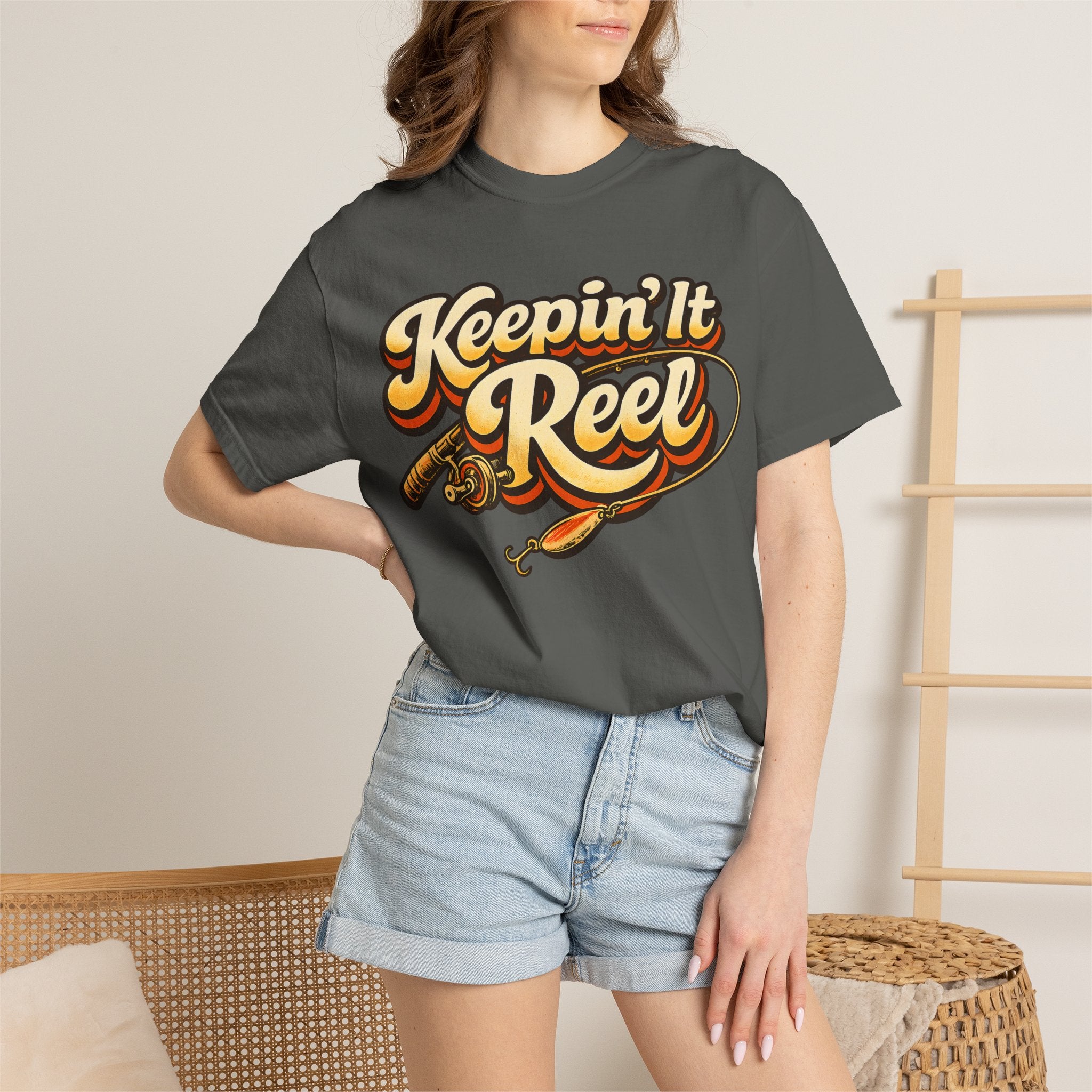 Keepin' It Reel — Retro Fishing Humor Tee