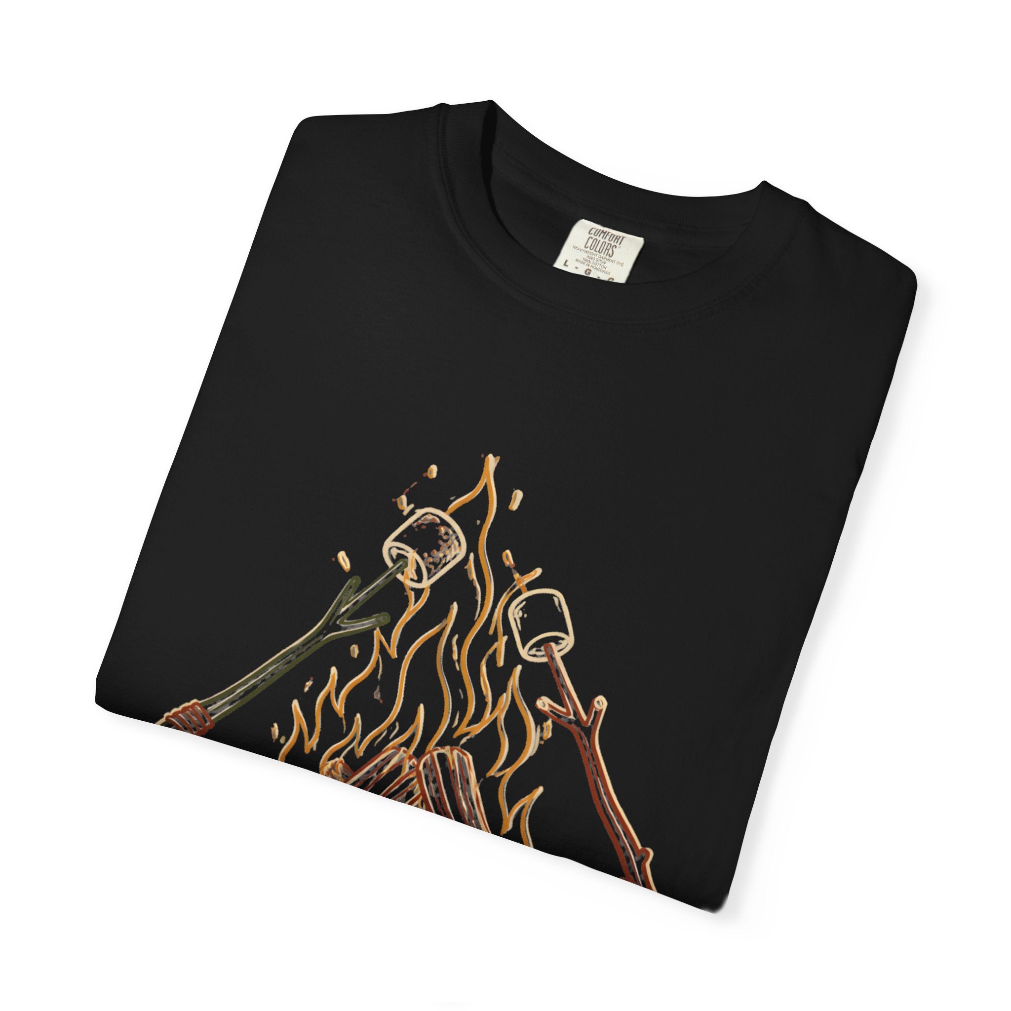 Roasing Marshmallows Line Art T-Shirt