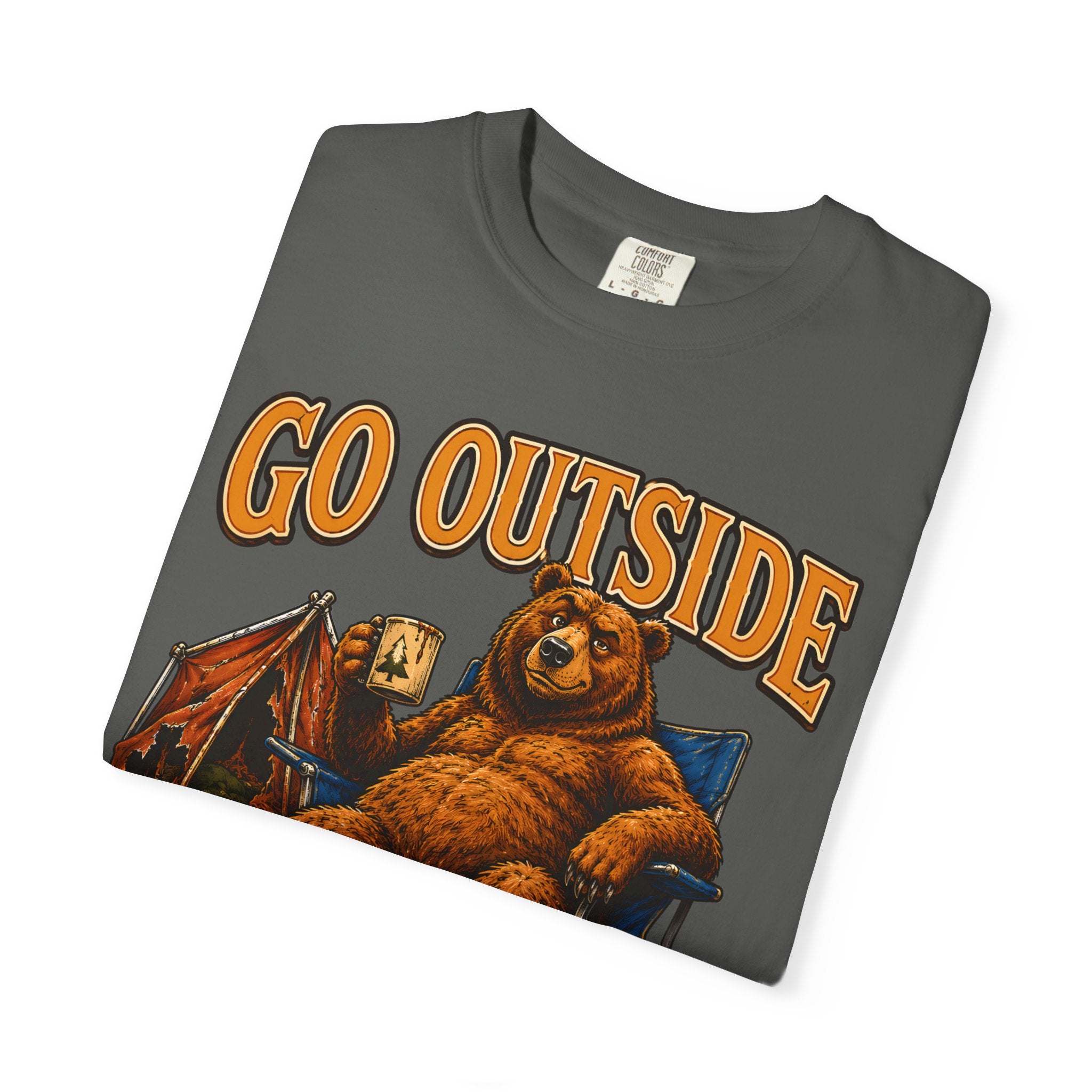 Go Outside Worst That Can Happen Is A Bear Attack Camp Tee