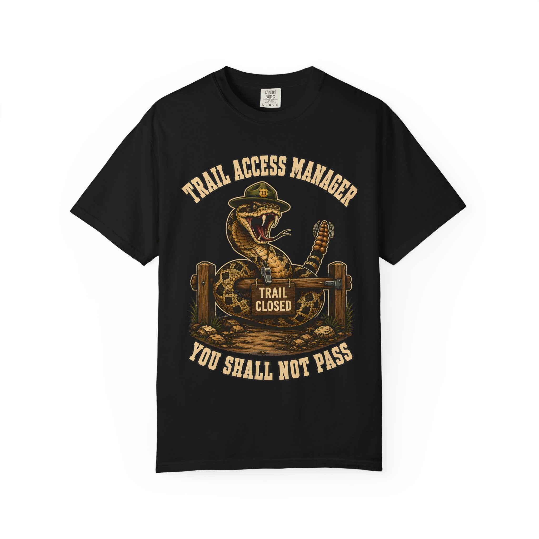 Trail Access Manager You Shall Not Pass — Rattlesnake Hiking Tee