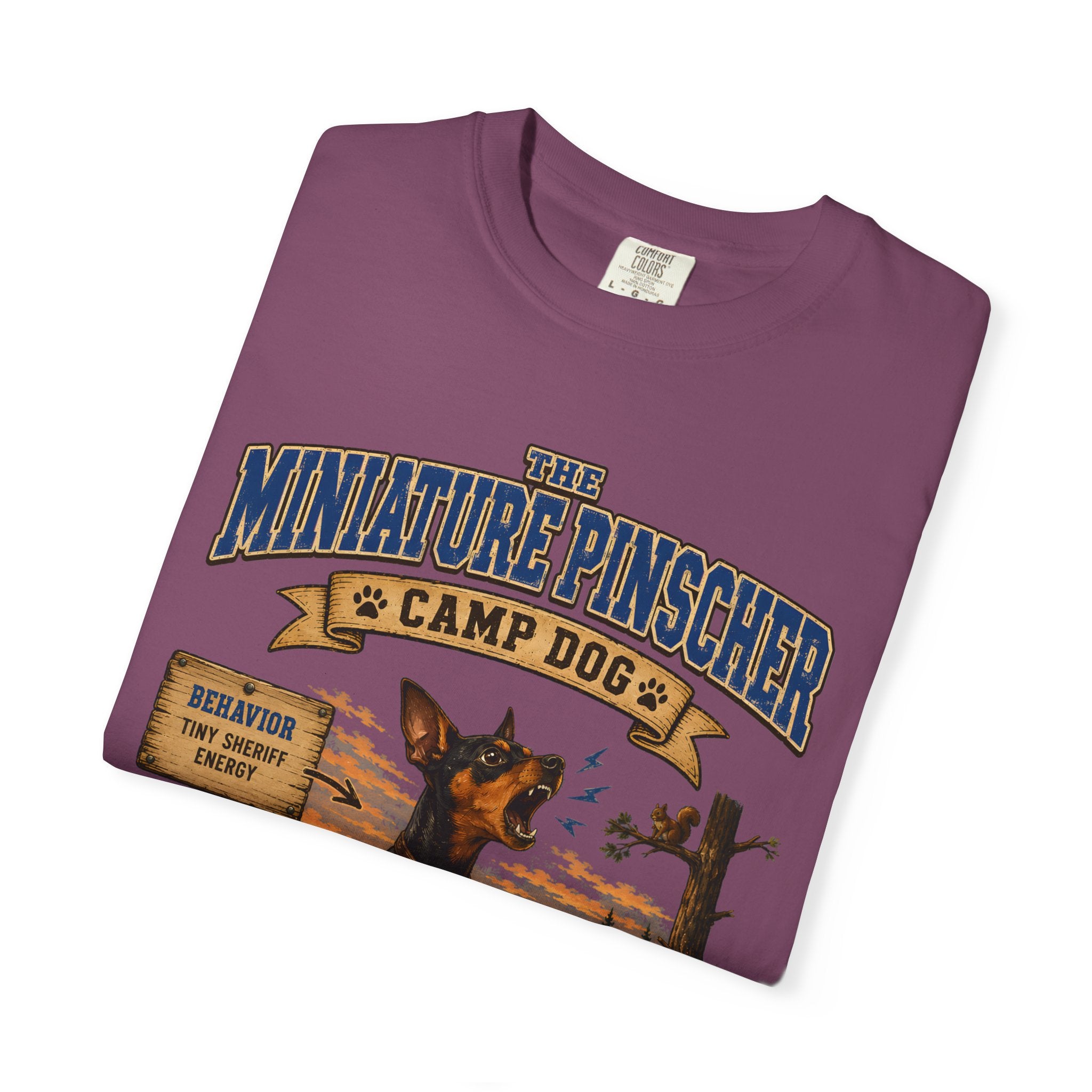 Miniature Pinscher Camp Dog - Tiny Sheriff Energy Tee