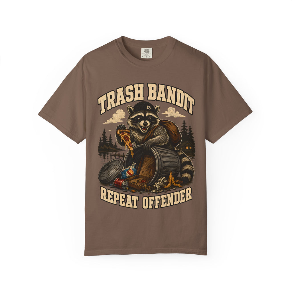 Trash Bandit Repeat Offender — Funny Raccoon Camping Tee