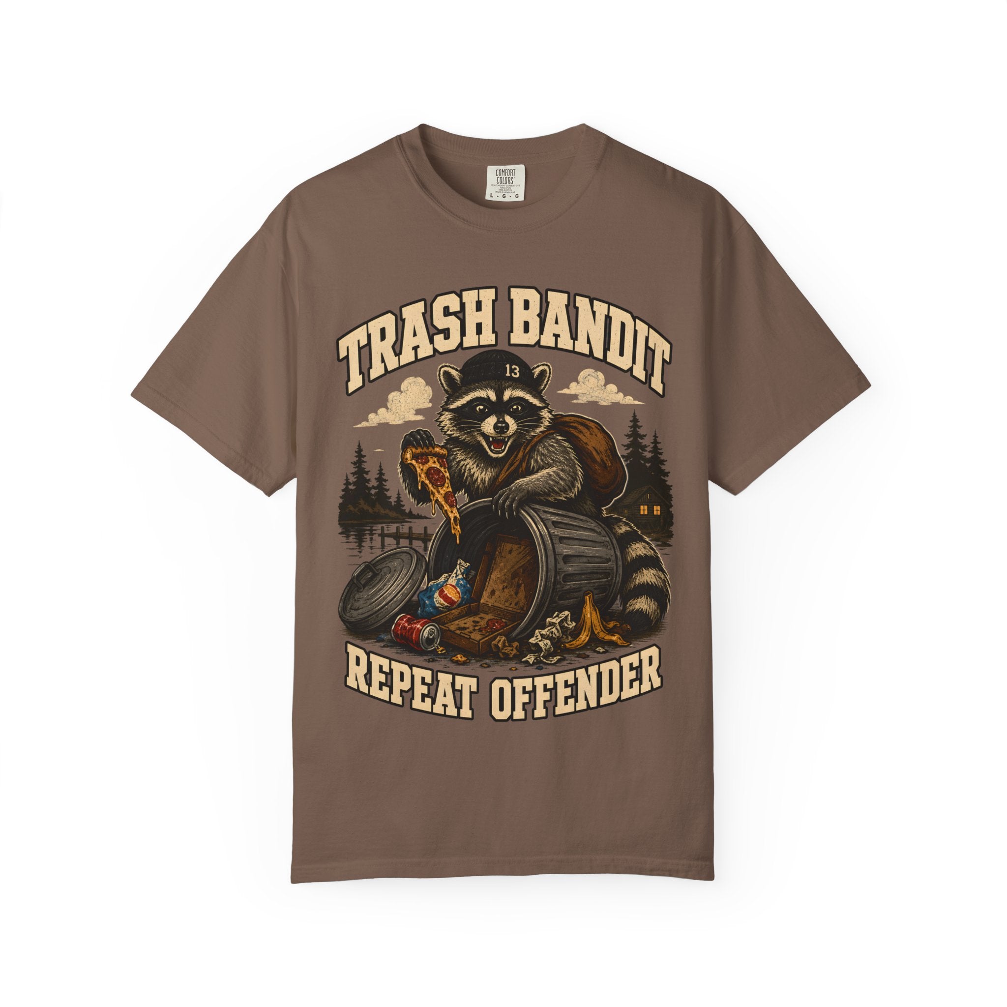Trash Bandit Repeat Offender — Funny Raccoon Camping Tee