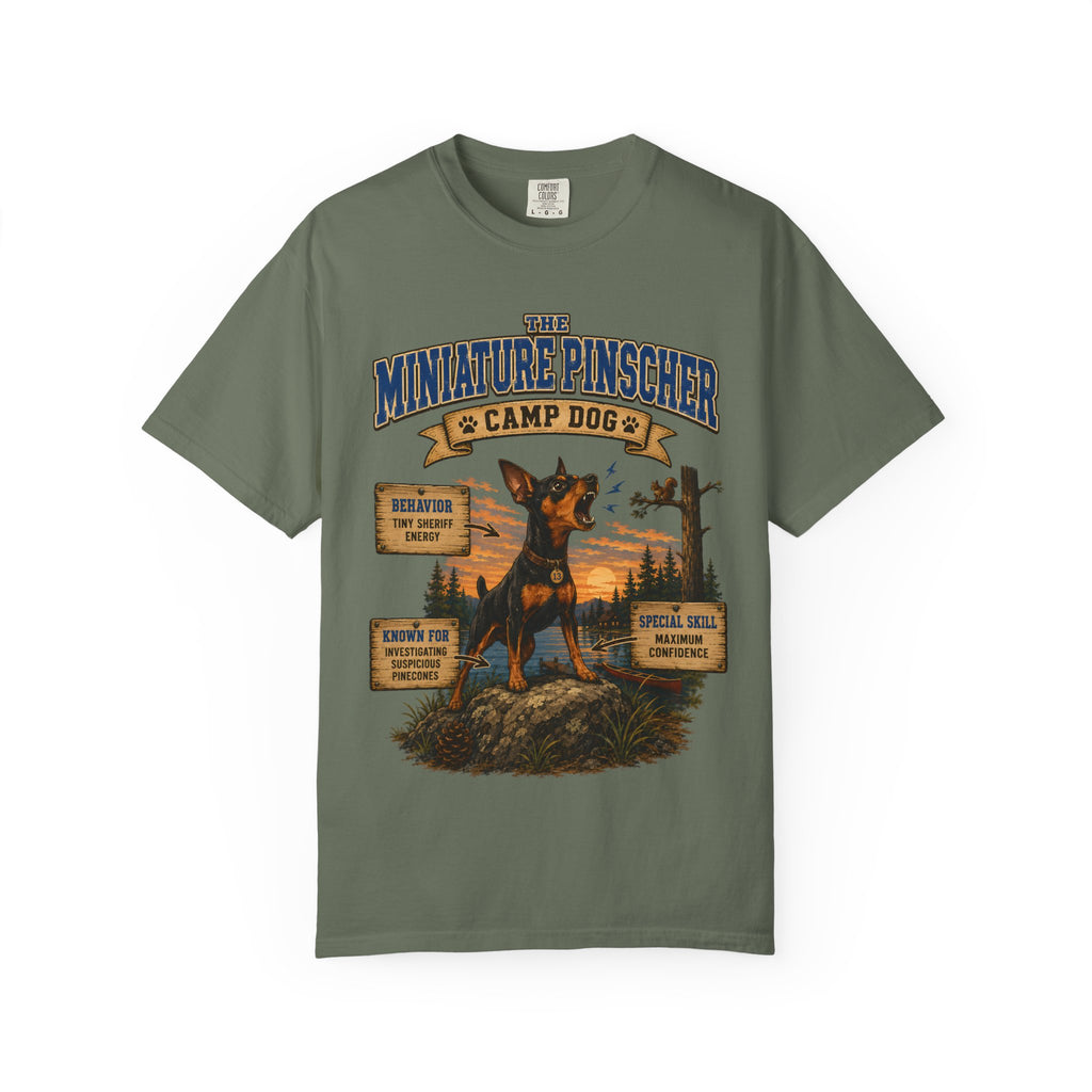 Miniature Pinscher Camp Dog - Tiny Sheriff Energy Tee