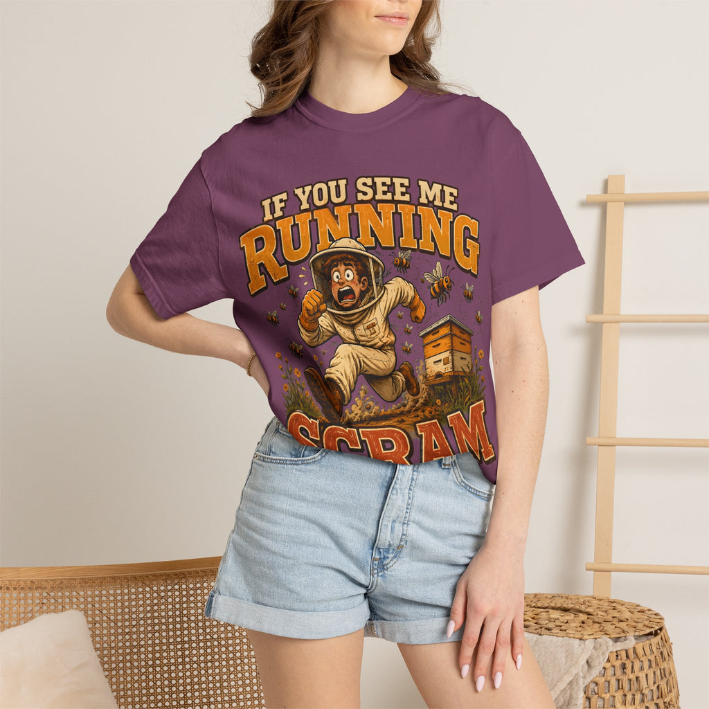 If You See Me Running Scram Funny Beekeeping Shirt
