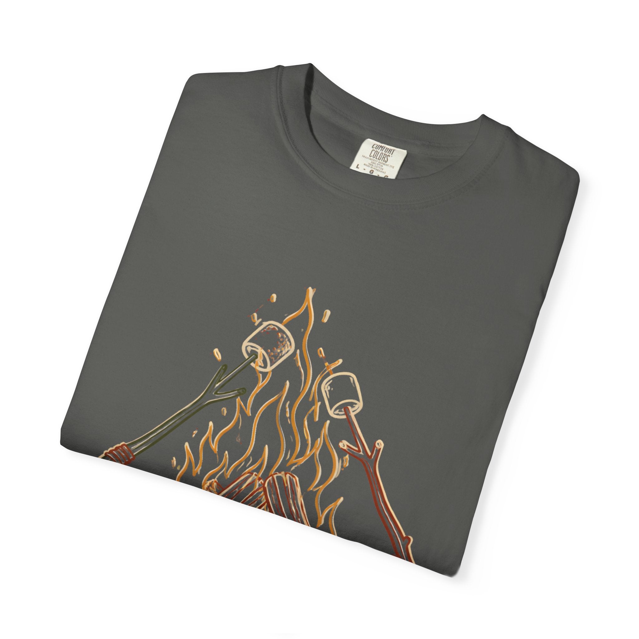 Roasing Marshmallows Line Art T-Shirt