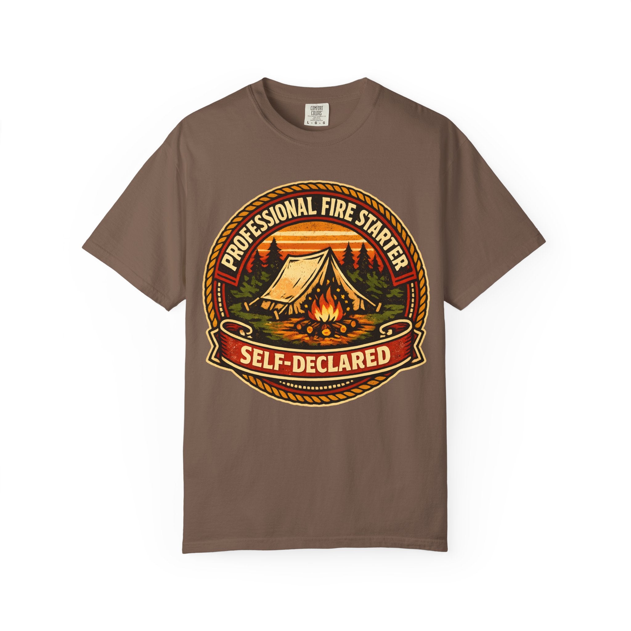 Professional Fire Starter Self-Declared — Funny Camping Tee