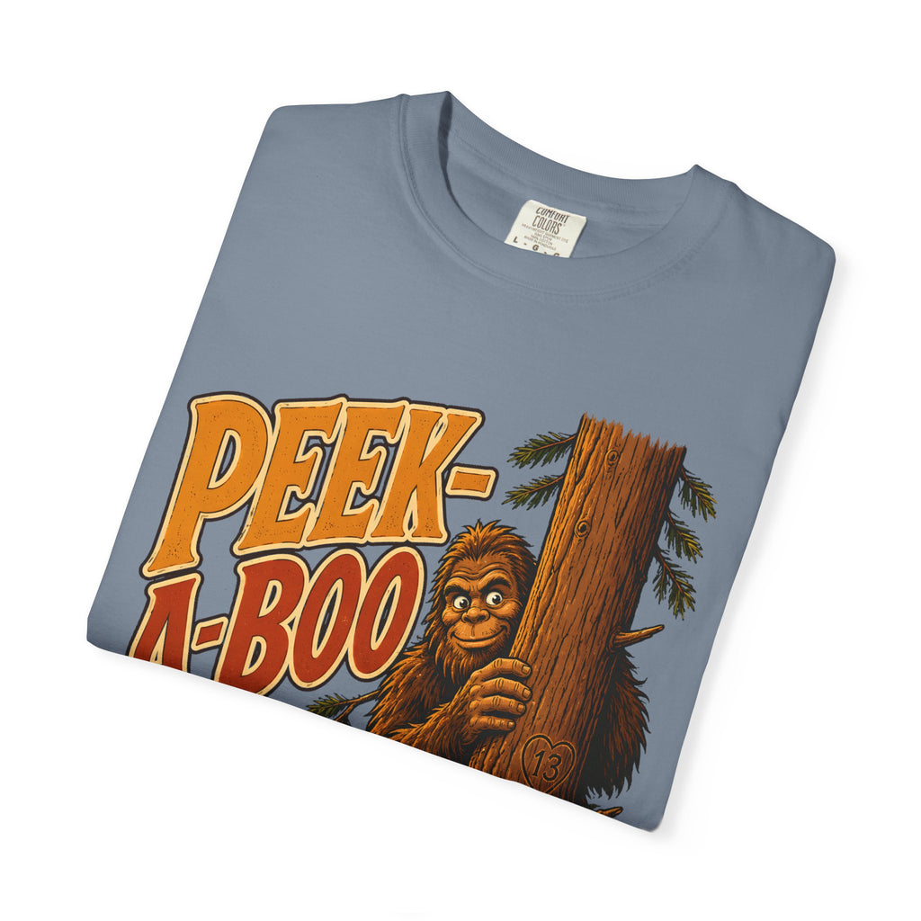 Peek-A-Boo Bigfoot — Funny Sasquatch Hiking Camping Tee