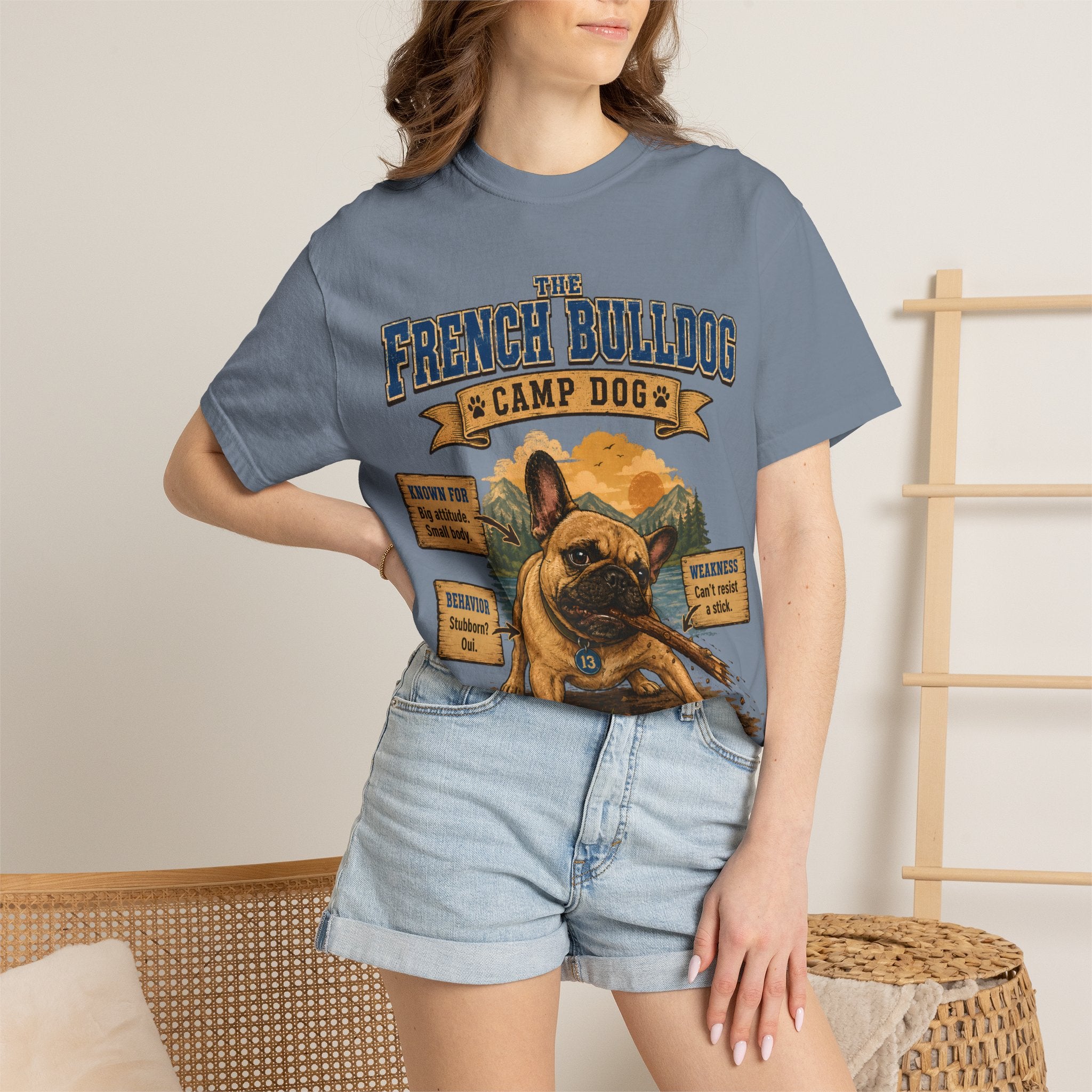 French Bulldog Camp Dog - Stubborn? Oui. Tee