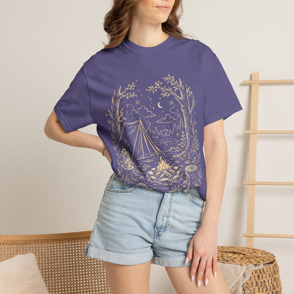 Firefly Campsite at Night T-Shirt