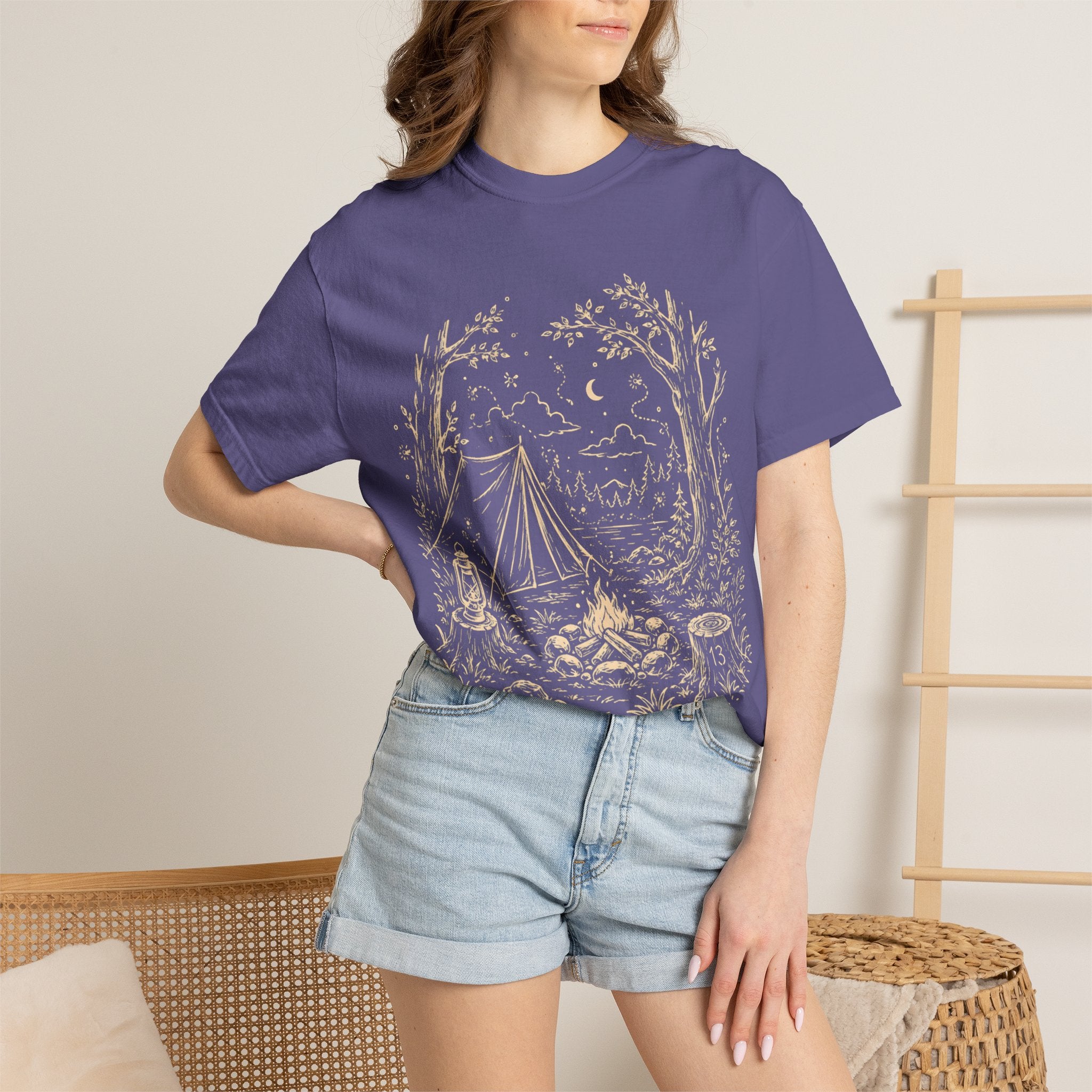 Firefly Campsite at Night T-Shirt