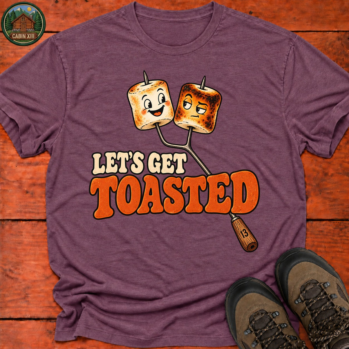 Let's Get Toasted T-Shirt — Heather Maroon