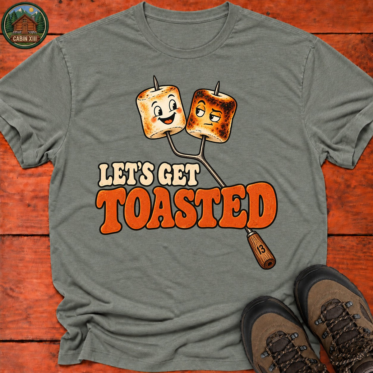 Let's Get Toasted T-Shirt — Heather Military Green