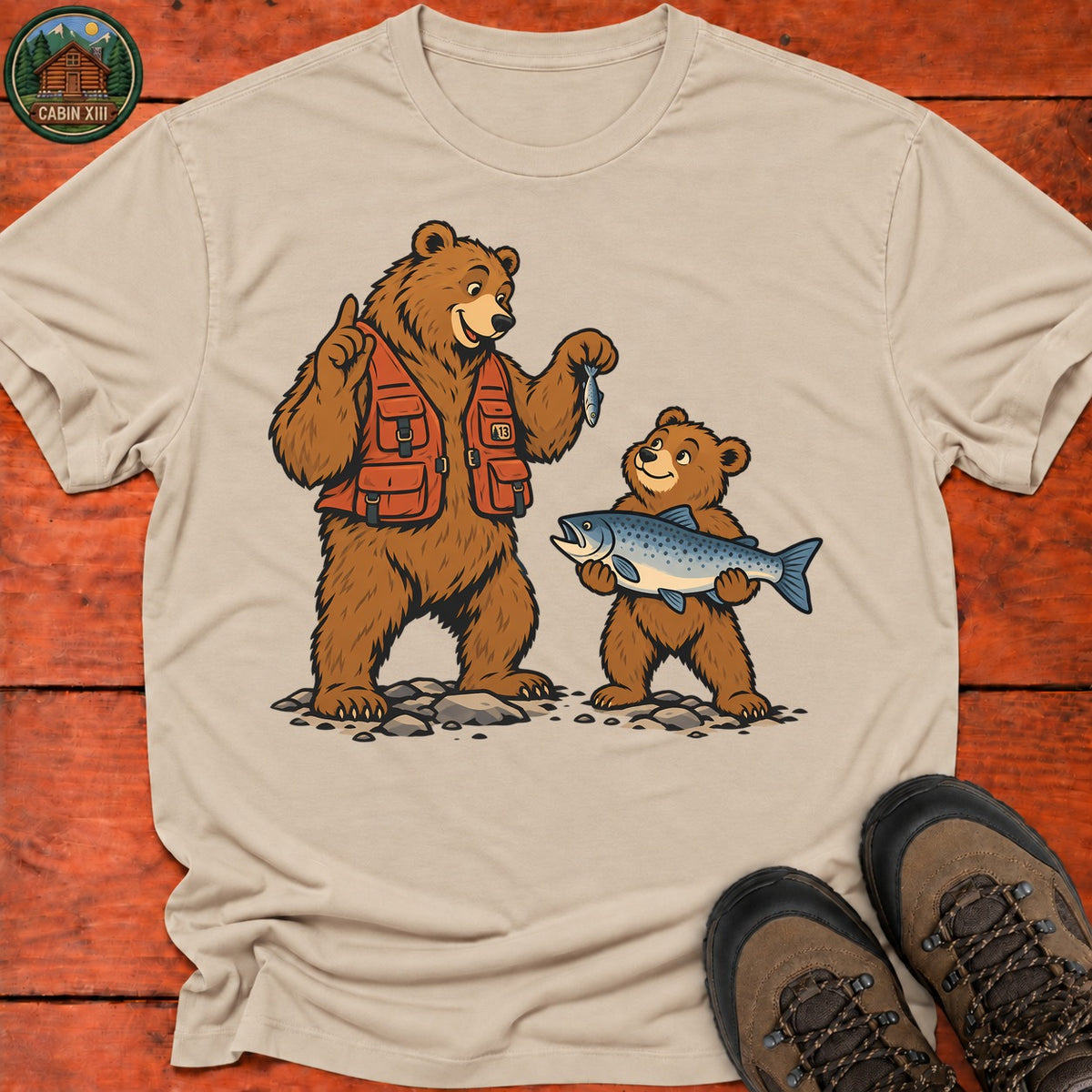 Father And Son Bear T-Shirt — Sand